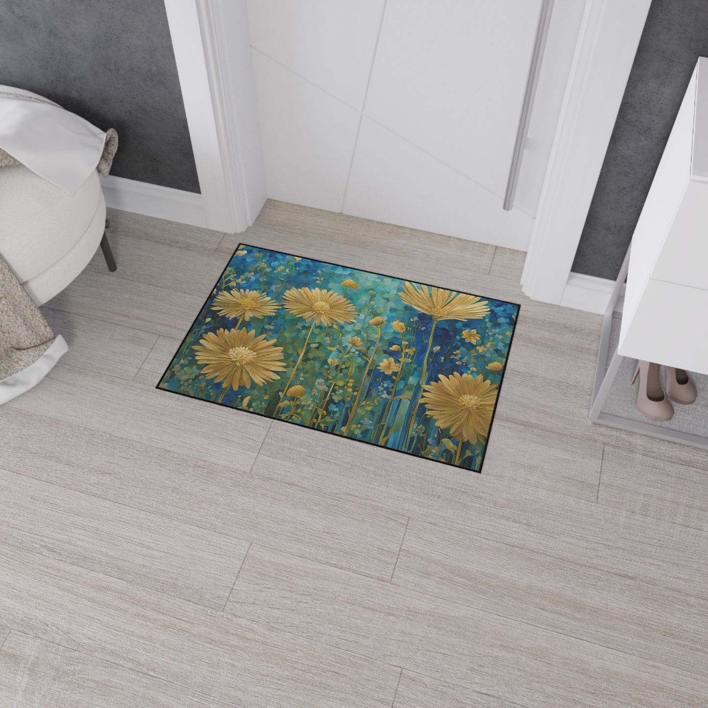 Decorative Heavy Duty Non-Slip Floor Mat Stylish Design Perfect for Entryway Kitchen Décor Garage Rug Coffee Bar Bathroom Floor Door Mat
