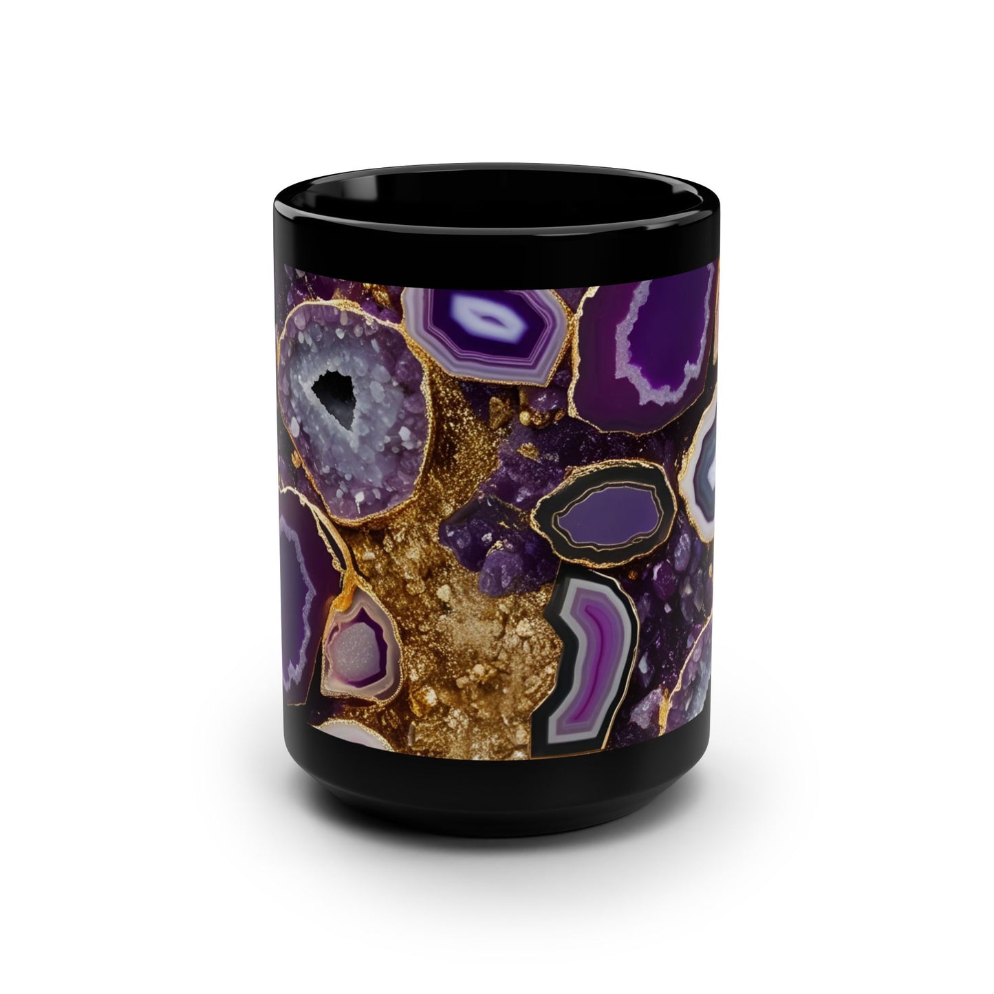 Ceramic Coffee Mug Purple Amethyst Quartz-Inspired Image Nature Rock Lover Ceramic Tea Cup Geode Inspired Agate Look Ceramic Mug
