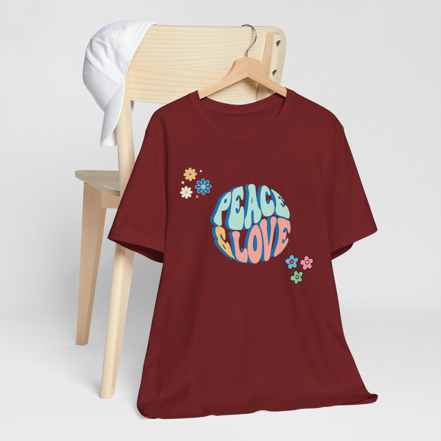 Peace and Love T-shirt | Unisex Retro Happy Inspirational Uplifting Hopeful Gift Tee |