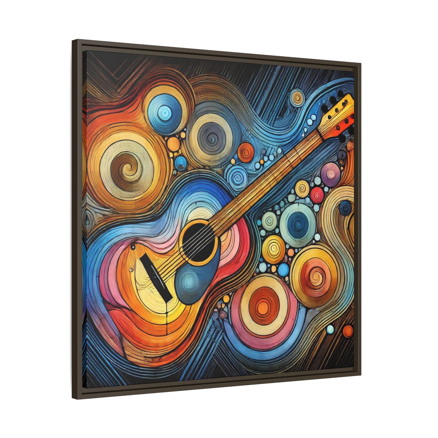 Modern Music-Themed Print Abstract Design Unique Framed Canvas Print Guitar Wall Art Music Lover Gift Decor 3 frame colors