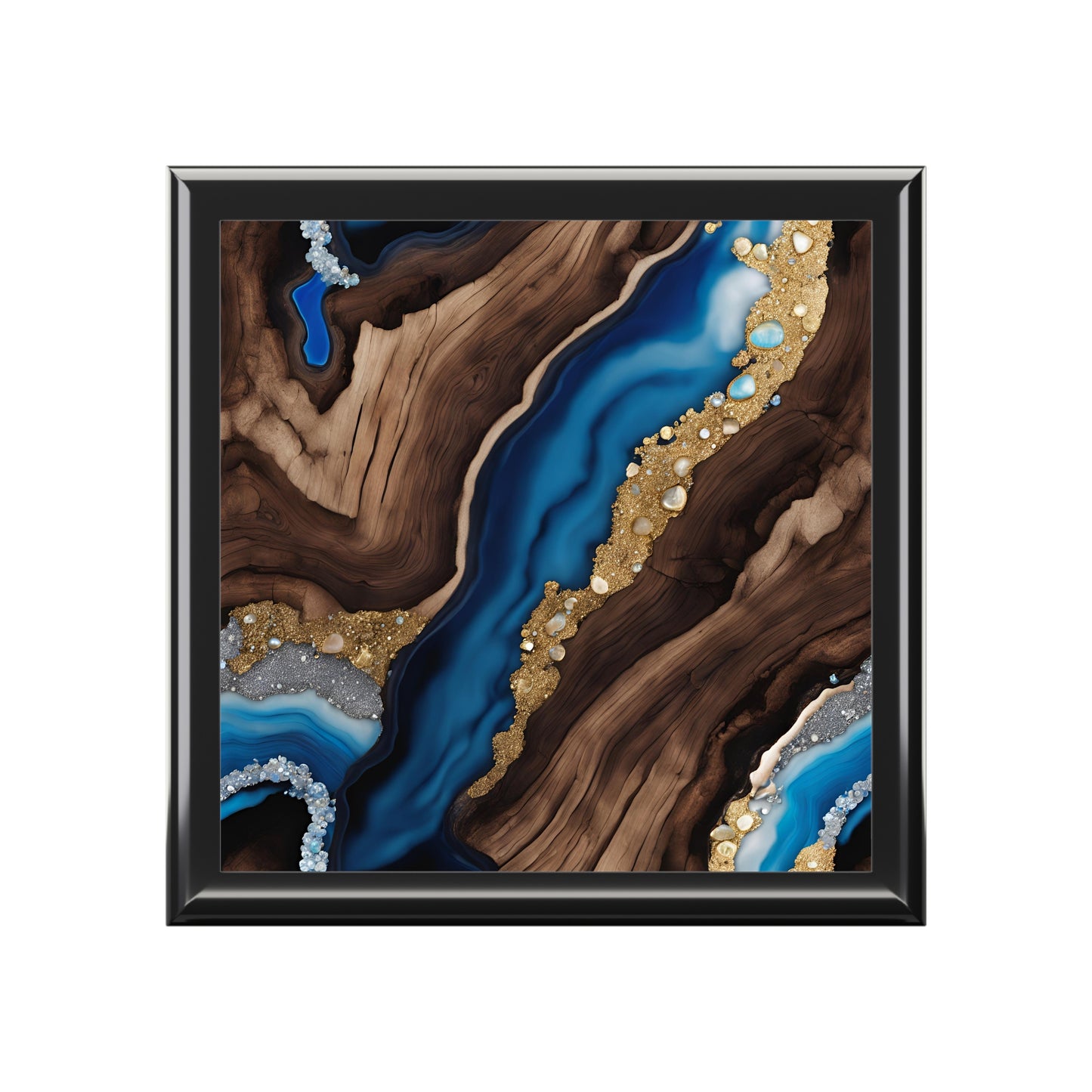 Unique Art Print Design Jewelry Box Trinket Box Bedroom Dresser Decor Vanity Gift Box - 3 colors to choose from