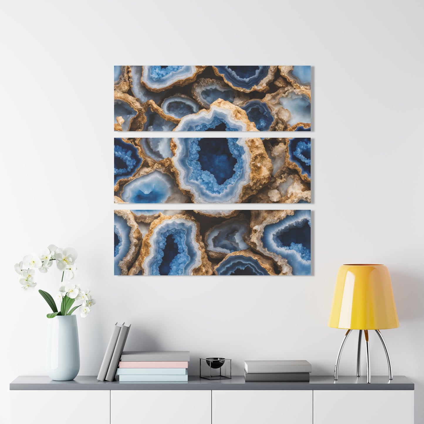 Geode Inspired Design Triptych 3-Panel Acrylic Print Wall Art Nature Lover Gift Geology Rock Lover Gift Agate Design