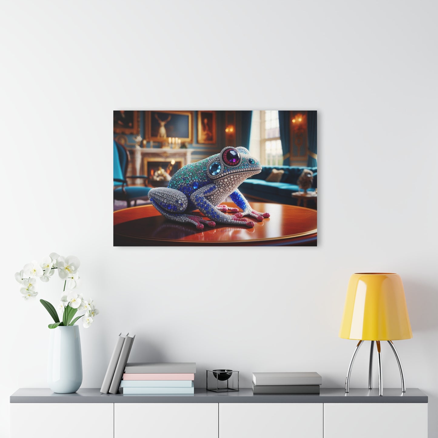 Gemstone Design Frog Acrylic Print with French Cleat Nature Lover Wall Art Animal Lover Gift Artwork Modern Toad Garden Home Decor