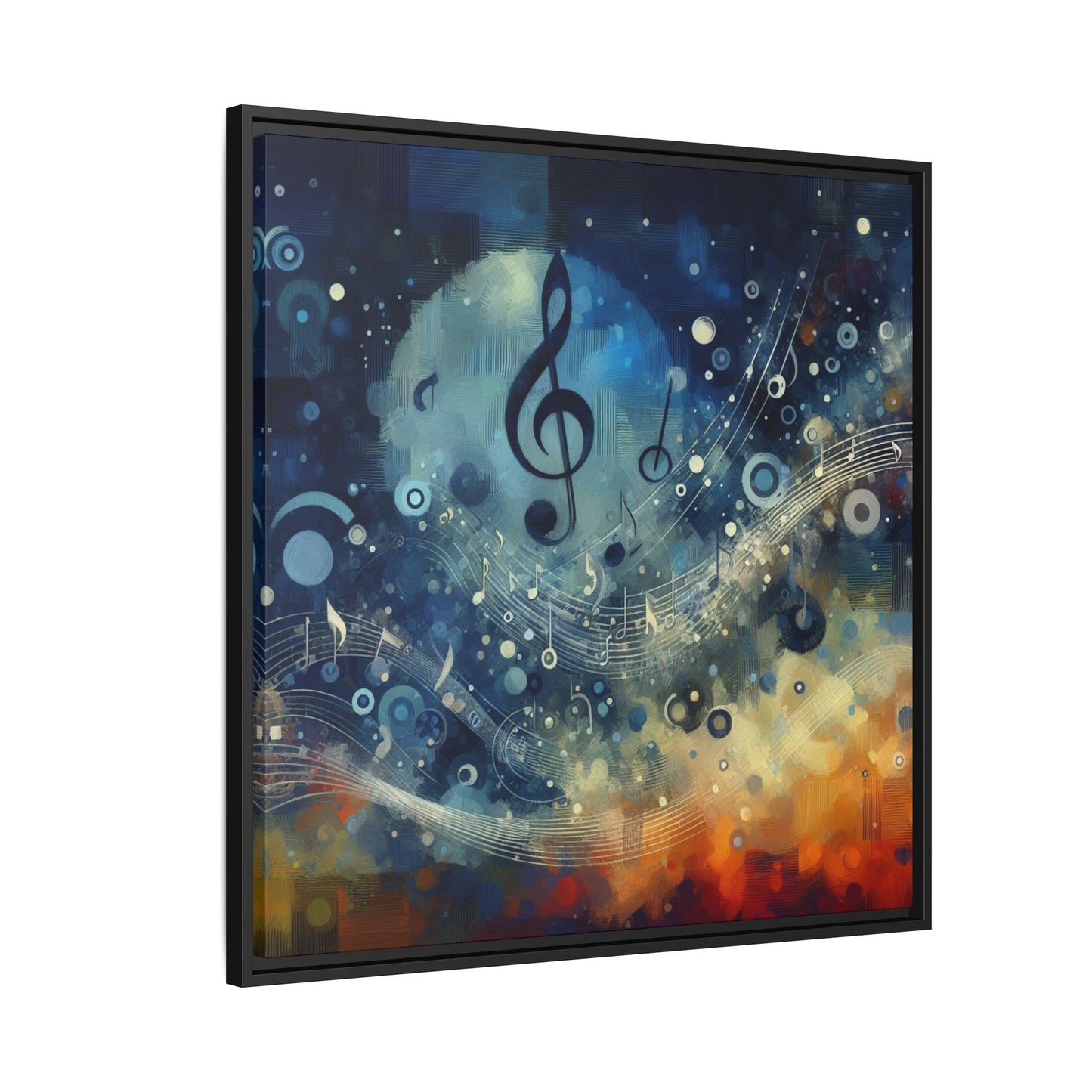 Modern Music-Themed Print Abstract Design Unique Framed Canvas Print Treble Clef Note Wall Art Music Lover Gift Decor 3 frame colors