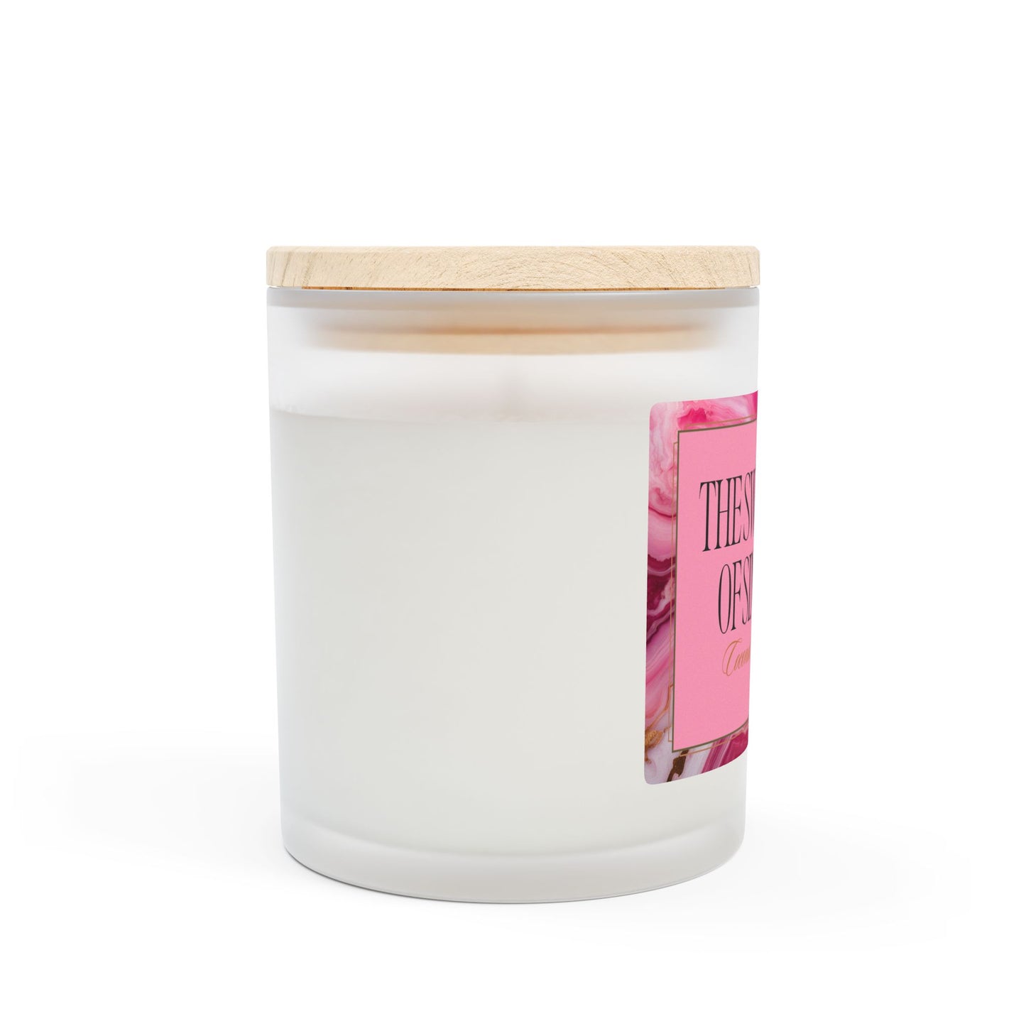 Artisanal Coconut Soy Frosted Glass Candle with Wooden Wick and Raw Maple Lid 11 oz Hand Poured Single Person Funny Breakup Candle
