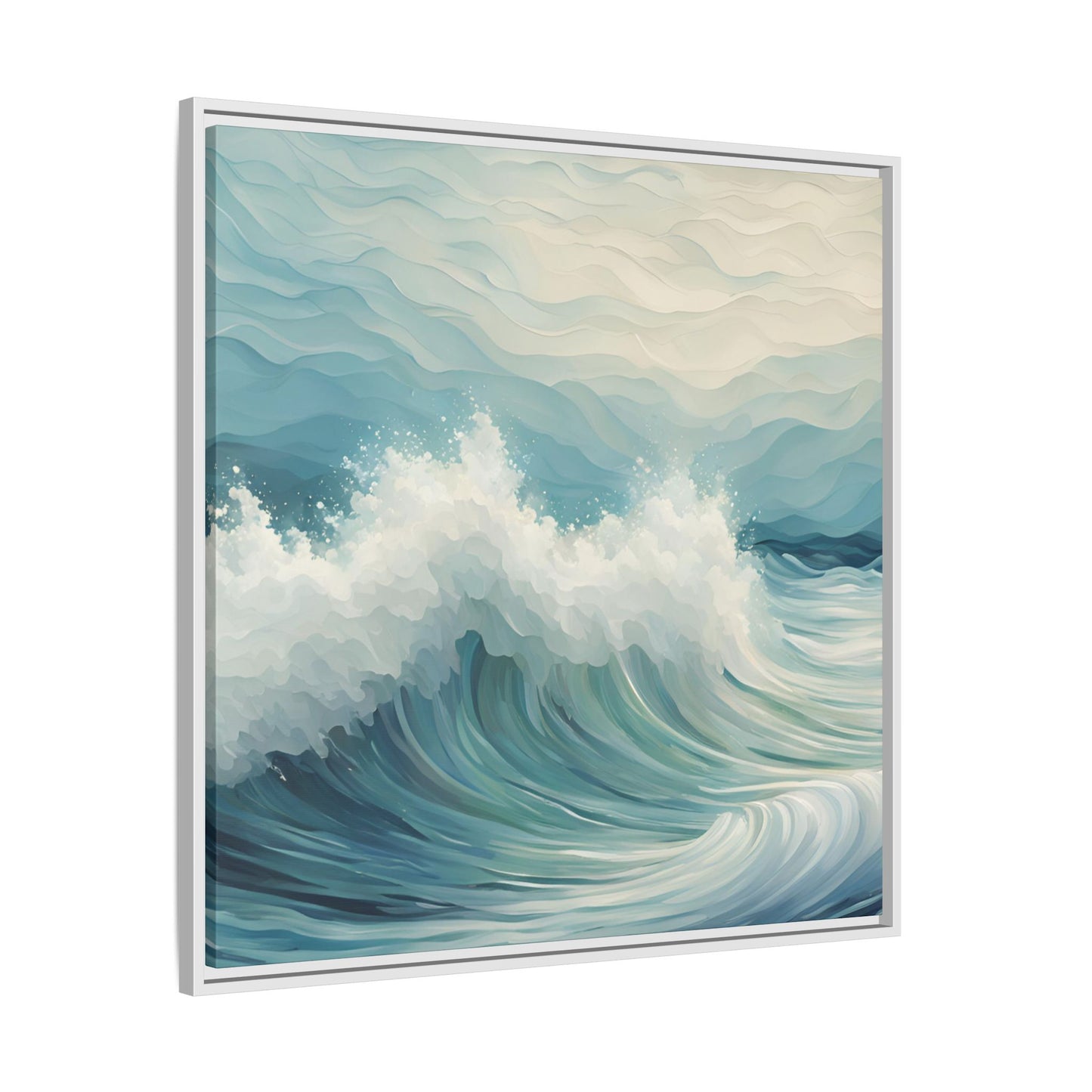 Modern Abstract Wave Design Unique Framed Canvas Wall Art Ocean Beach Gift Nature Lover Gift Underwater Sea Lover Gift 3 frame colors
