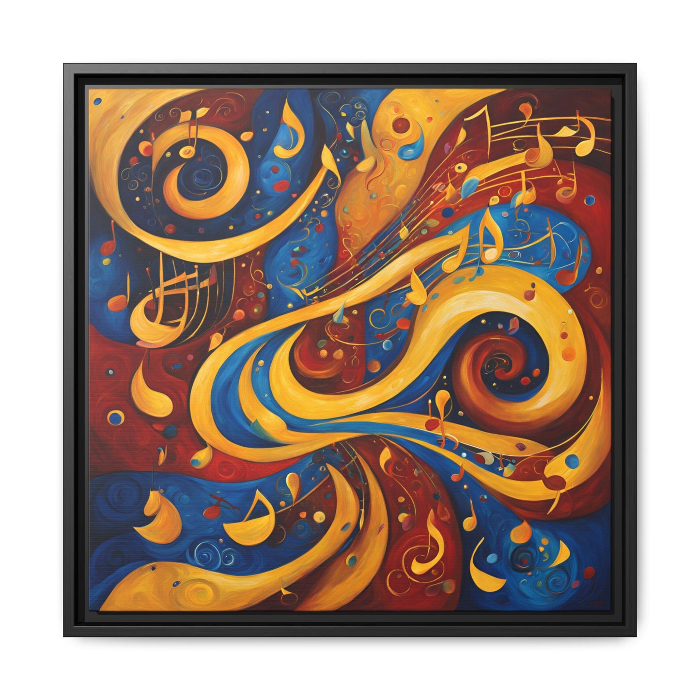 Modern Music-Themed Print Abstract Design Unique Framed Canvas Print Treble Clef Note Wall Art Music Lover Gift Decor 3 frame colors