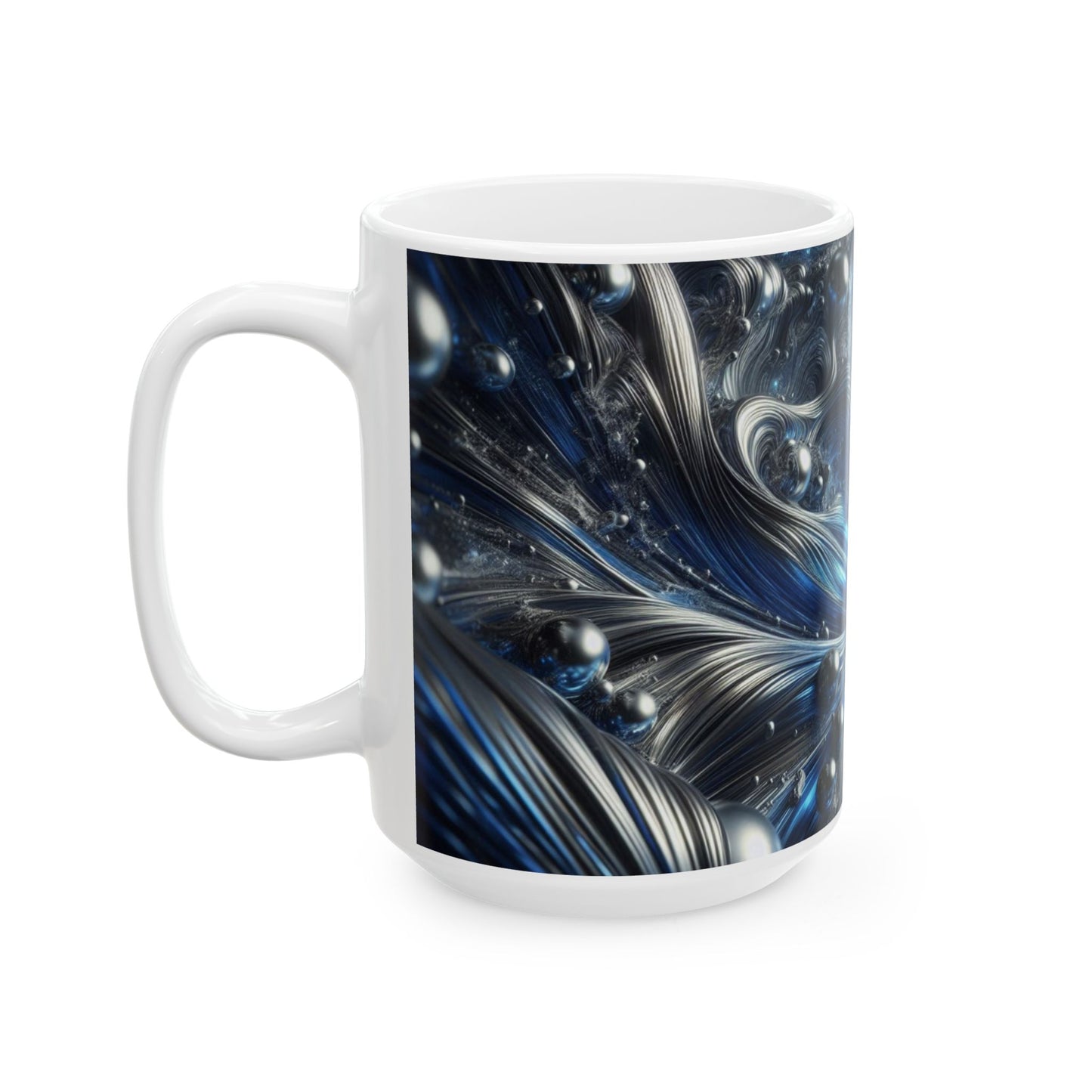 Ceramic Coffee Mug Modern Liquid Metal Wave Design Mug Tea Cup Oceanic Swirl Design Salt Life Surfer Ceramic Mug