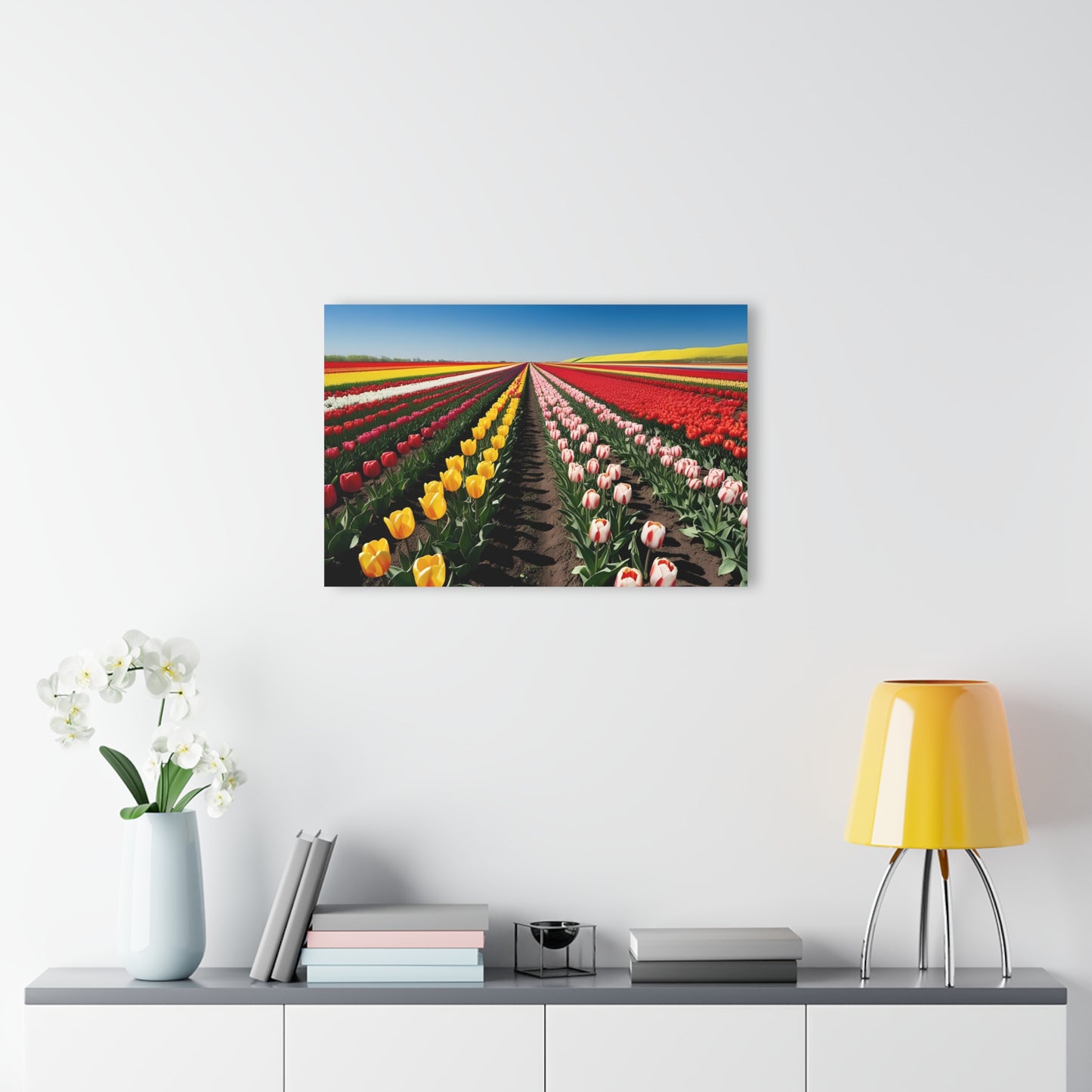 Large Floral Field of Tulips Design Acrylic Print with French Cleat Nature Lover Wall Art Flower Lover Gift Artwork Modern Garden Home Decor
