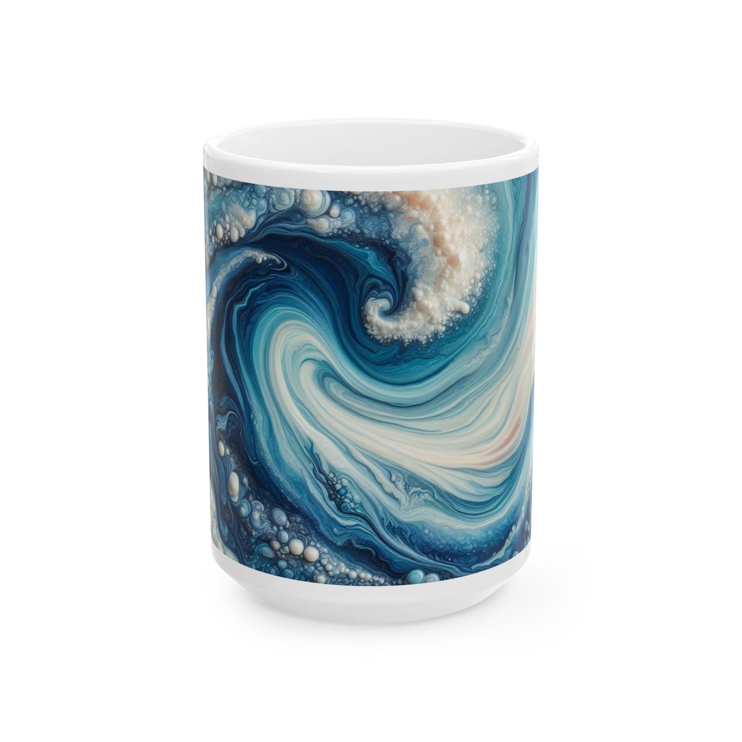 Ceramic Coffee Mug Modern Wave Design Mug Tea Cup Oceanic Swirl Design Salt Life Surfer Ceramic Mug