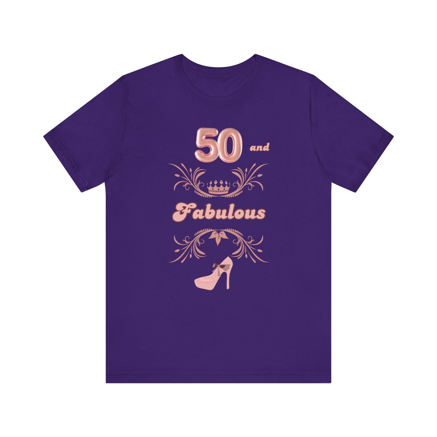 50th Birthday Shirt 50 and Fabulous High Heel Princess Crown Birthday T-Shirt Mom Daughter Sister Birthday Shirt