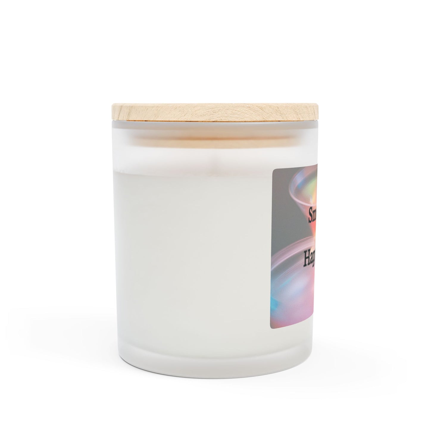 Artisanal Coconut Soy Frosted Glass Candle with Wooden Wick and Raw Maple Lid 11 oz Hand Poured Happy Hour Cocktails Candle 50 hr burn time