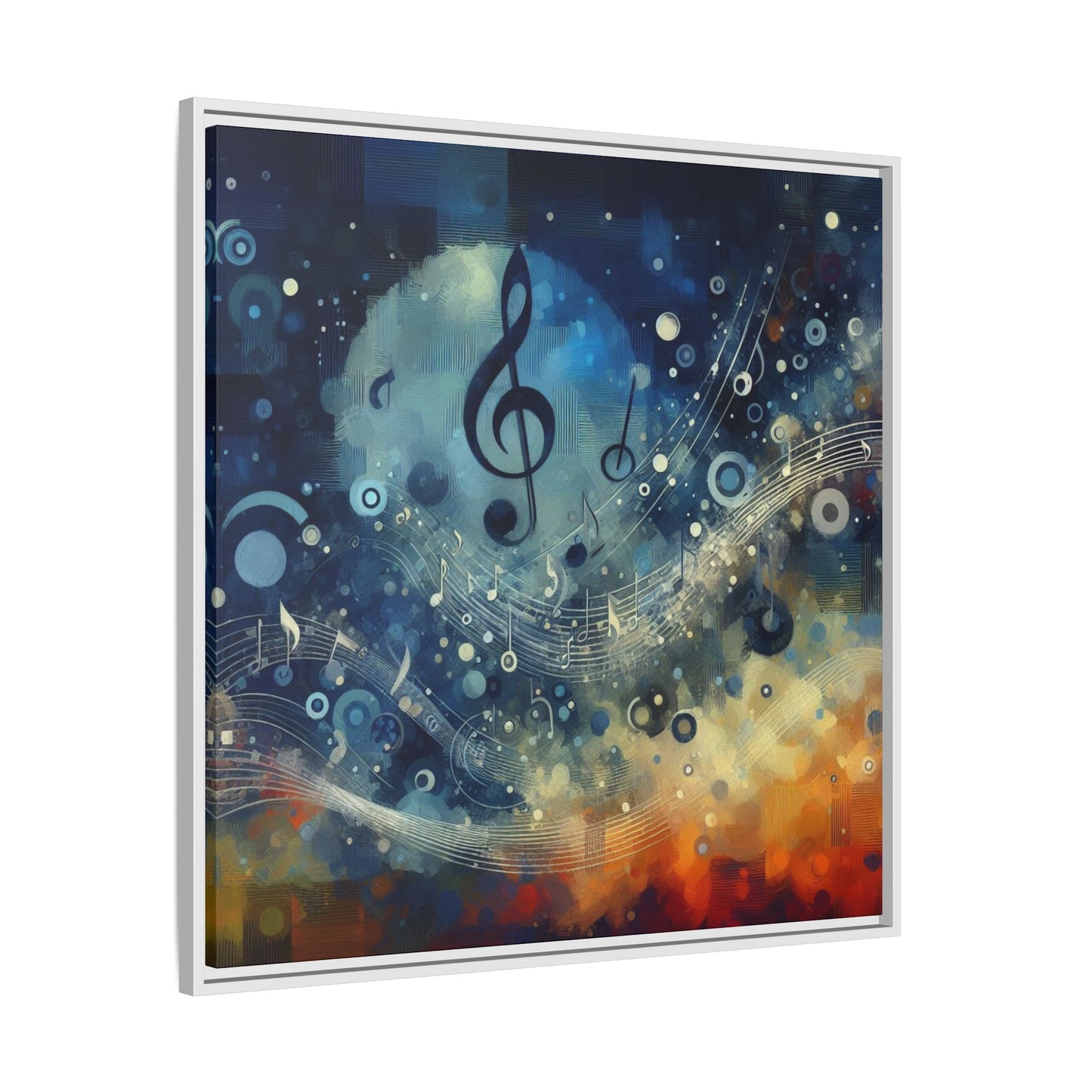 Modern Music-Themed Print Abstract Design Unique Framed Canvas Print Treble Clef Note Wall Art Music Lover Gift Decor 3 frame colors