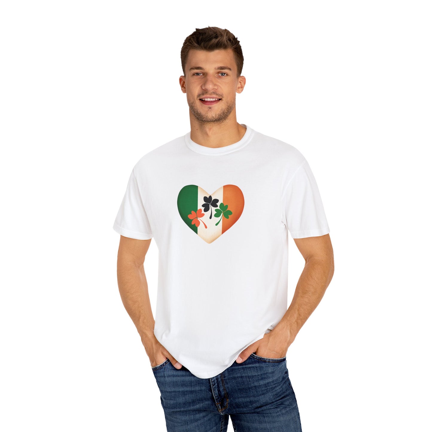 St. Patrick's Day T-Shirt Unisex Comfort Colors Relaxed Fit Garment-Dyed Tee 4 Leaf Clover Shirt Irish Themed Gift