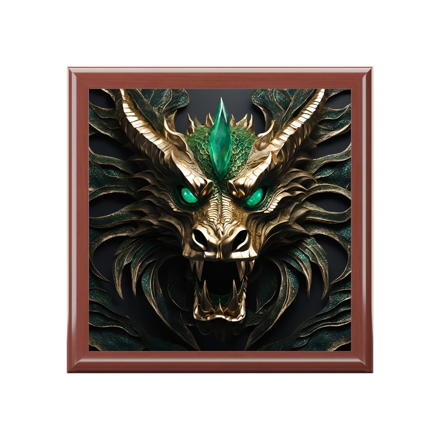 Unique Dragon Fantasy Art Print Mythical Design Jewelry Box Trinket Box Bedroom Dresser Decor Vanity Gift Box - 3 colors to choose from
