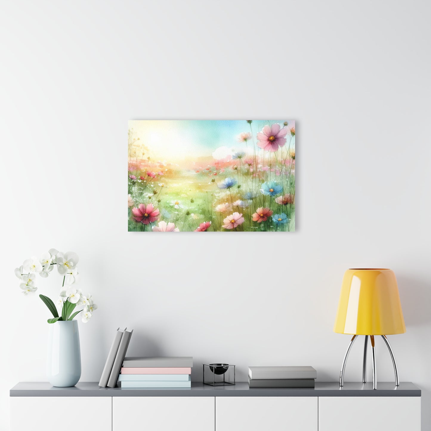 Large Floral Design Acrylic Print with Field of Flowers Nature Lover Wall Art Flower Gift Daisy Flower Artwork Modern Garden Home Decor