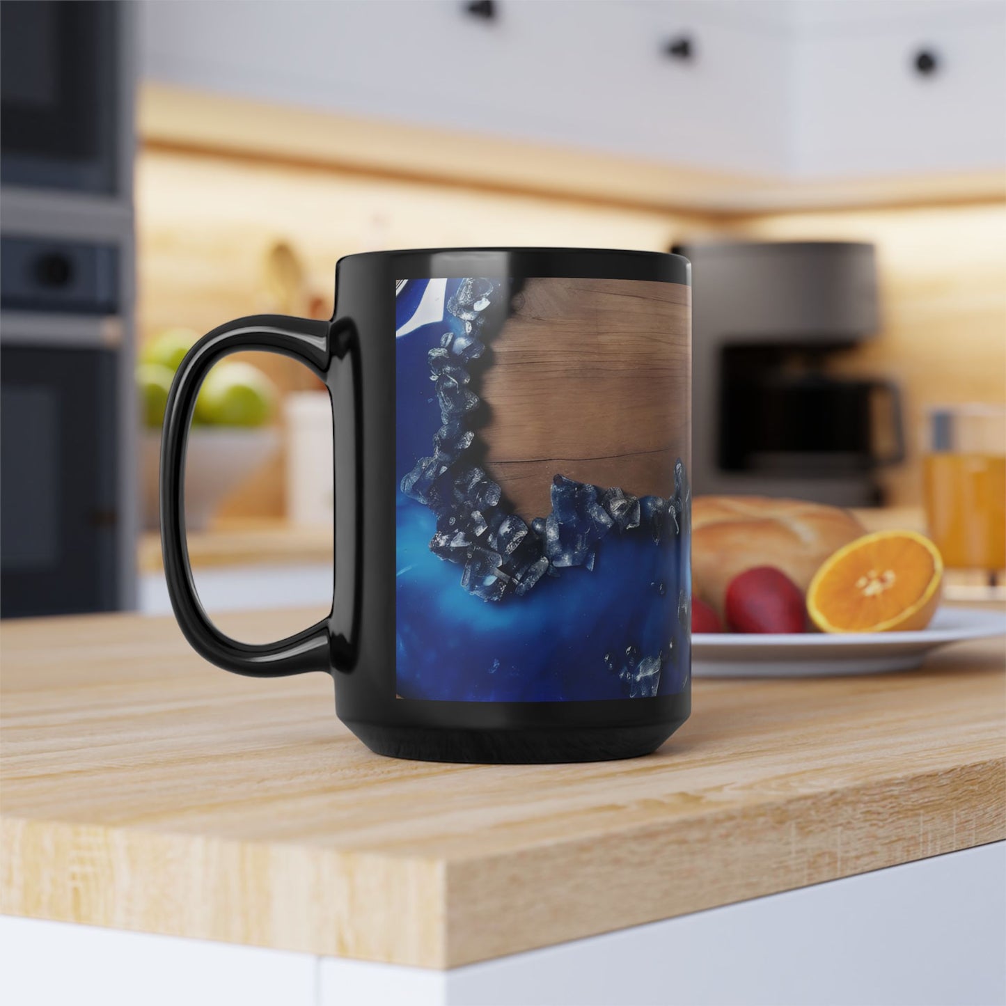 Ceramic Coffee Mug Wood-Inspired Image Nature Lover Ceramic Teacup Wood Lover Gift Colorful Unique Wave-look 15oz Ceramic Mug
