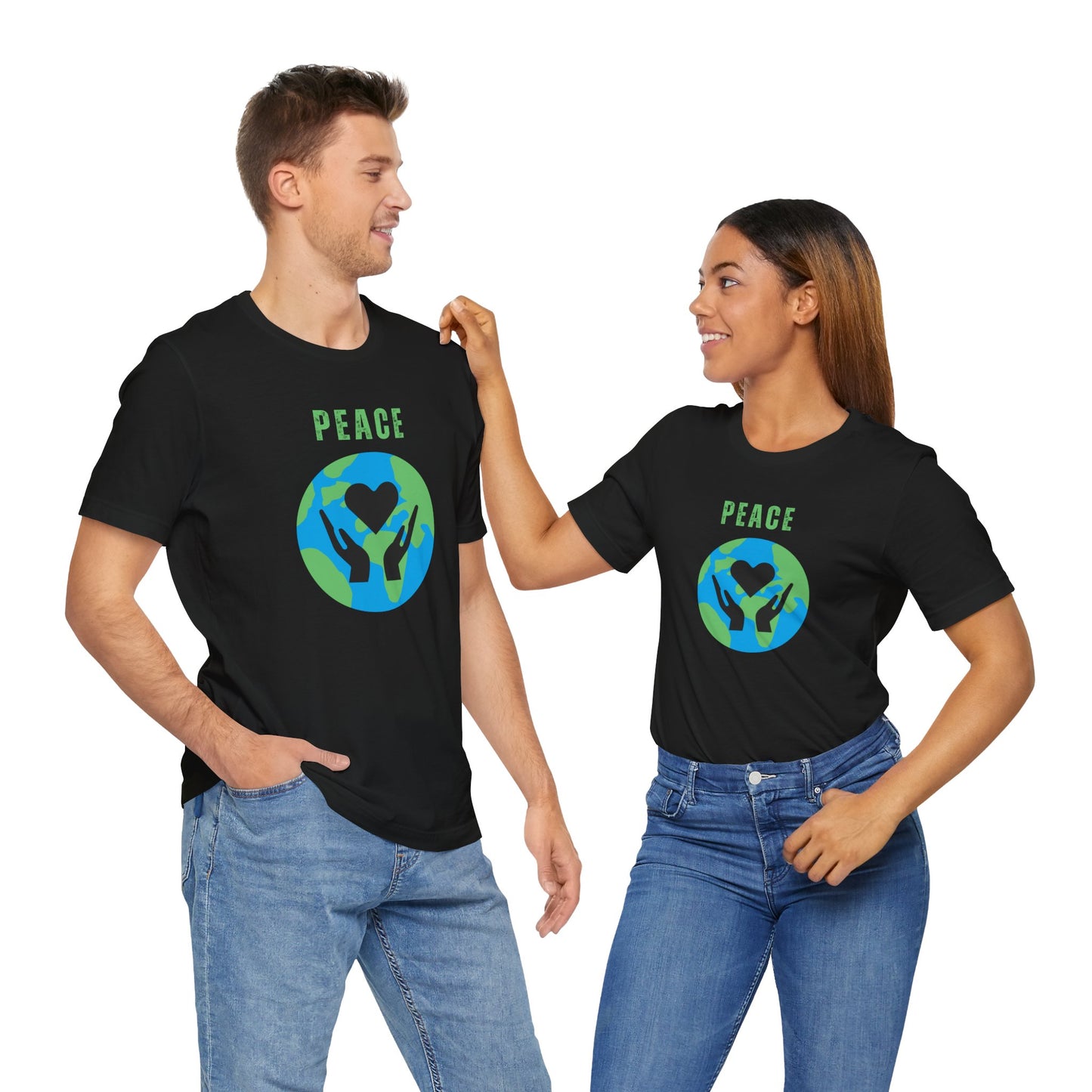 World Peace Unisex T-Shirt Positive Energy Gift Good Vibes Tee Universal Peace T-Shirt