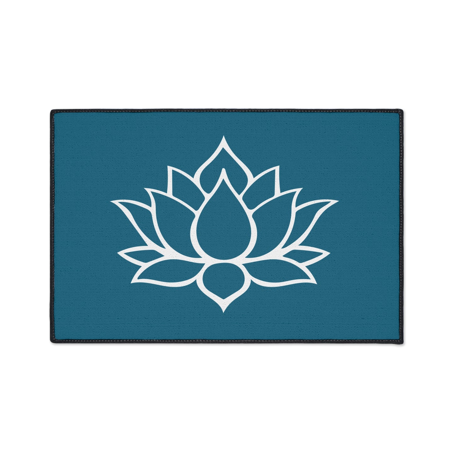 Decorative Heavy Duty Non-Slip Floor Mat Stylish Design Perfect for Entryway Kitchen Décor Teal Lotus Blossom Floral Design Rug Bath Mat