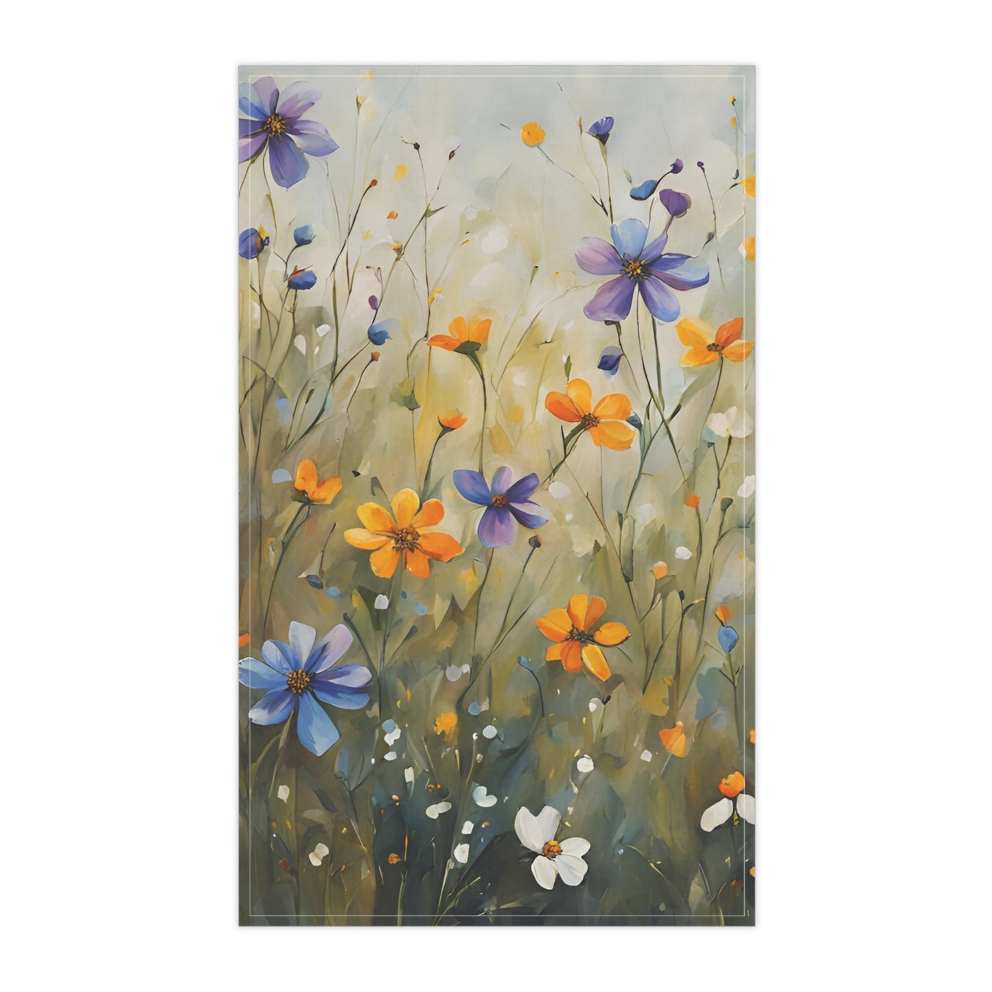 Floral Kitchen Tea Towel Pastel Dish Towel Durable Hand Towel Gift for Flower Lover Whimsical Home Decor Decorative Kitchen Cotton Twill