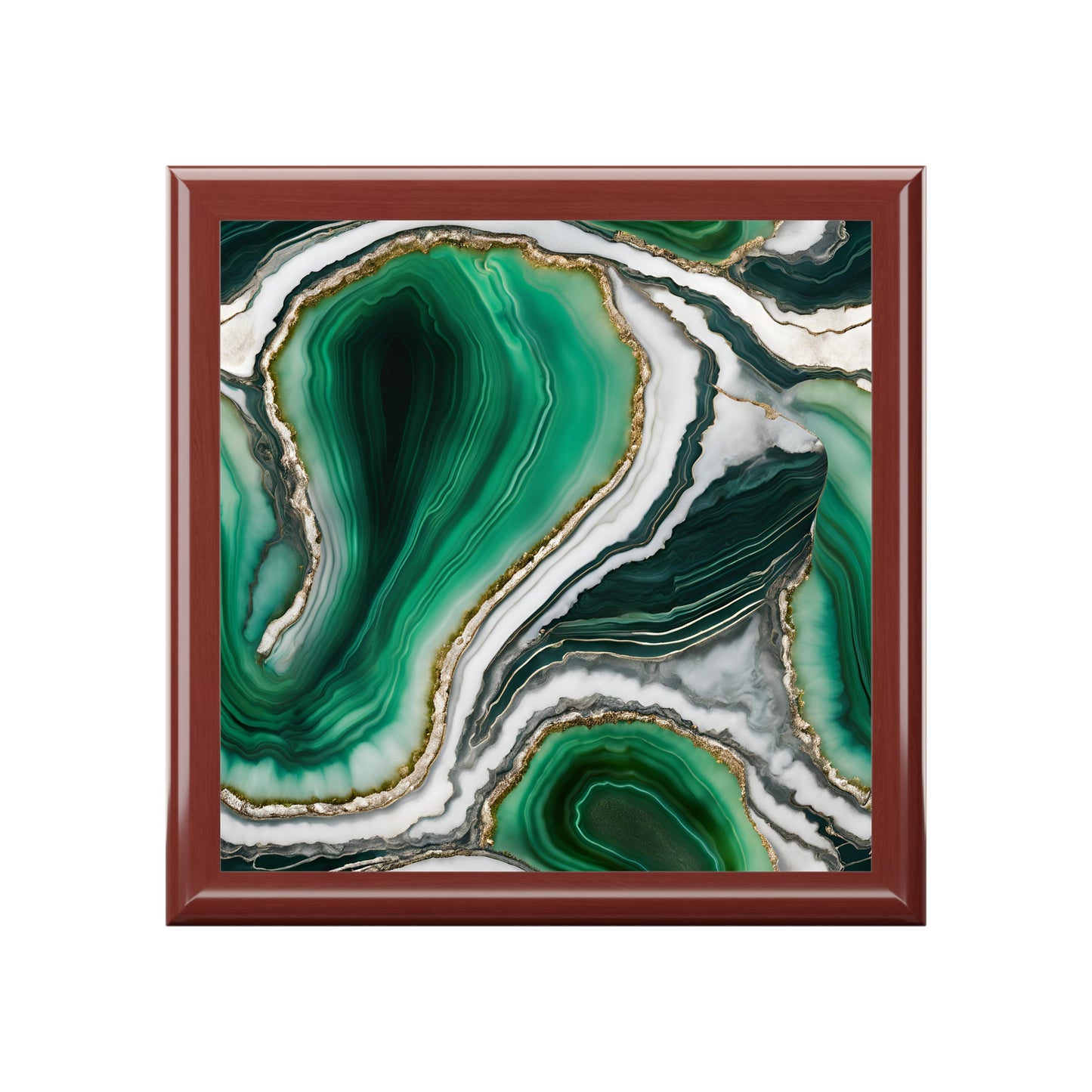 Unique Art Print Design Jewelry Box Trinket Box Bedroom Dresser Decor Vanity Gift Box - 3 colors to choose from