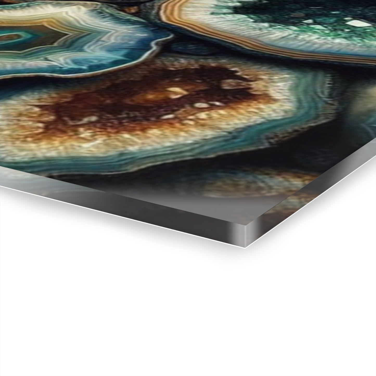 Large Geode-Inspired Design Acrylic Print with French Cleat Agate Marble-look Nature Wall Art Rock Lover Relaxing Artwork Modern Home Decor