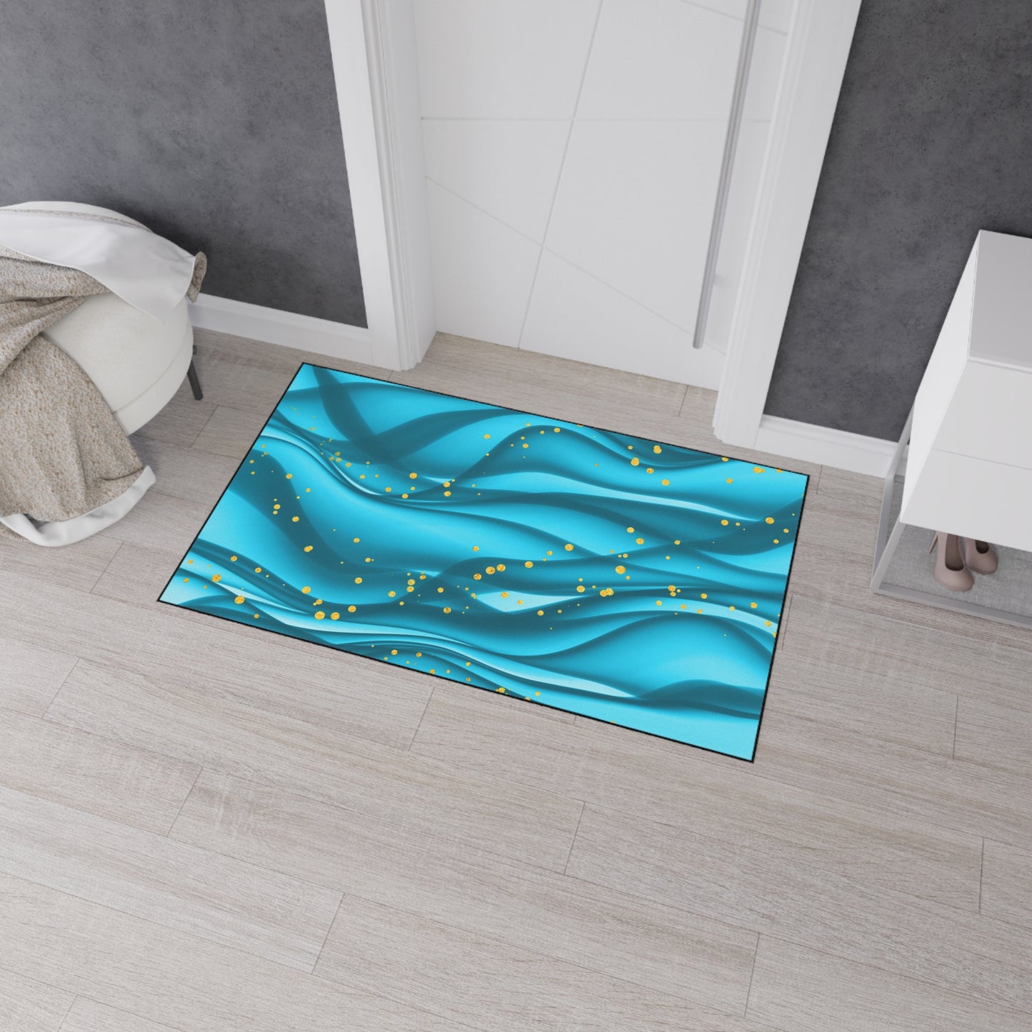 Decorative Heavy Duty Non-Slip Floor Mat Stylish Design Perfect for Entryway Kitchen Décor Beachy Wave Design Rug Tropical Bathroom Floor