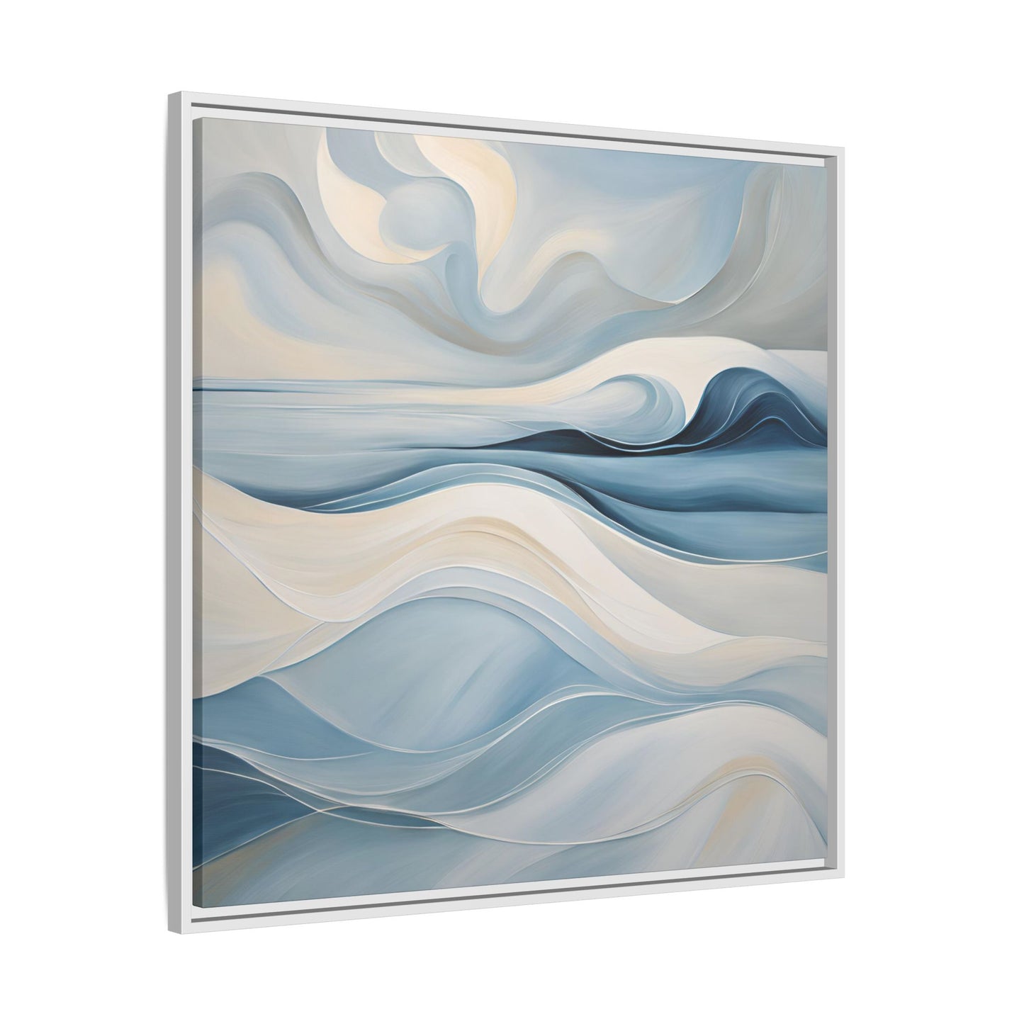 Modern Abstract Wave Design Unique Framed Canvas Wall Art Ocean Beach Gift Nature Lover Gift Underwater Sea Lover Gift 3 frame colors
