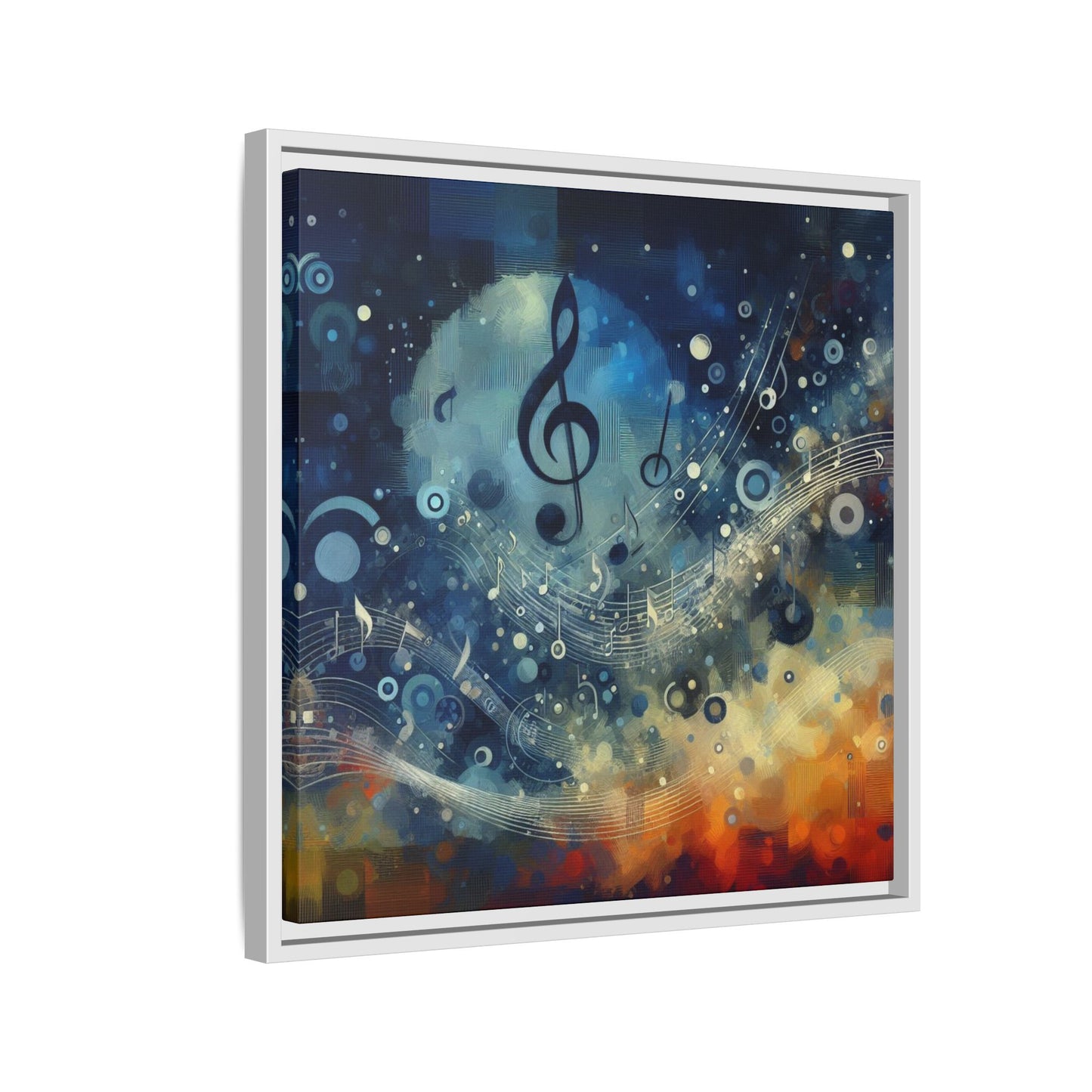 Modern Music-Themed Print Abstract Design Unique Framed Canvas Print Treble Clef Note Wall Art Music Lover Gift Decor 3 frame colors