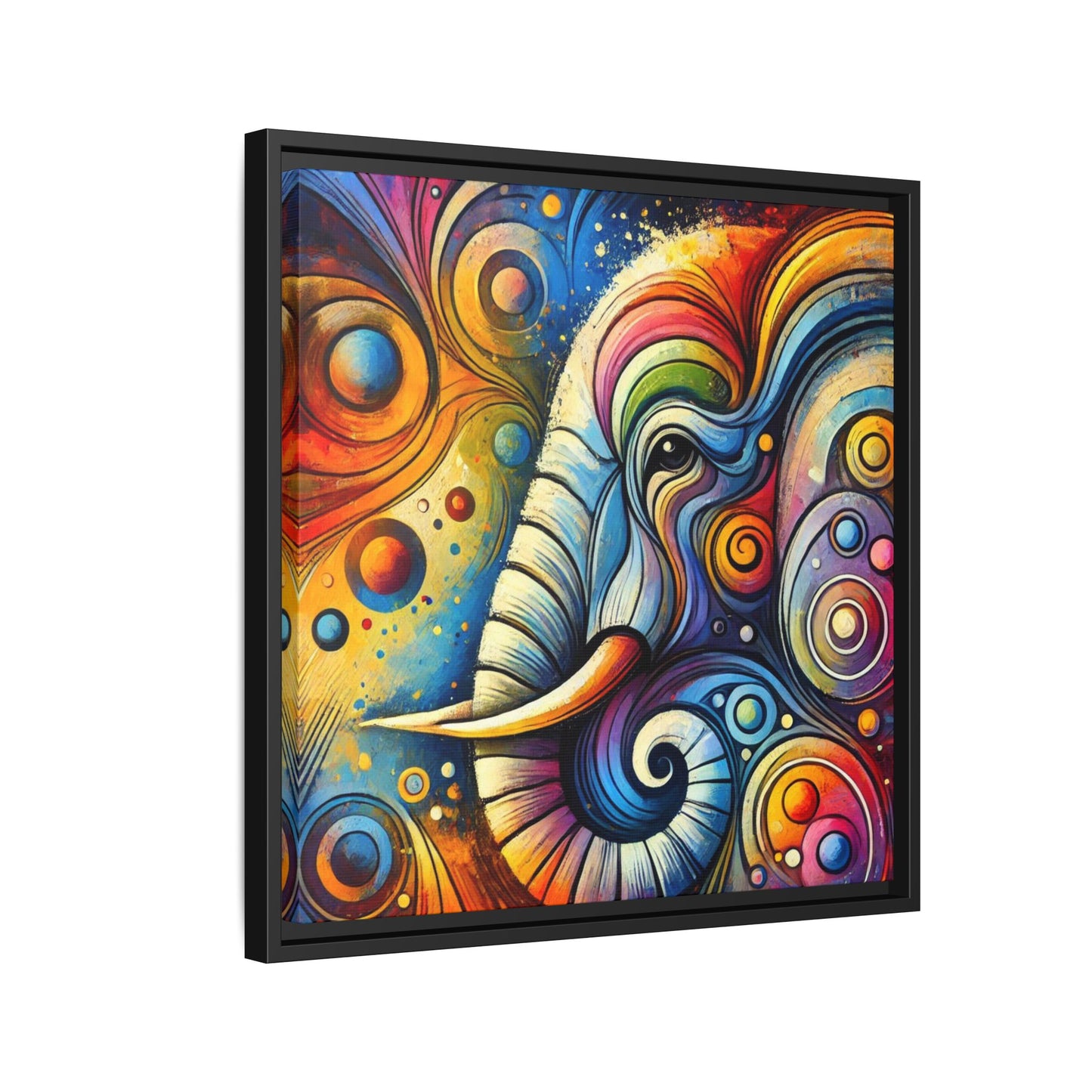 Modern Elephant Print Abstract Design Unique Framed Canvas Print African Wall Art Animal Lover Gift Nature Lover Decor 3 frame colors