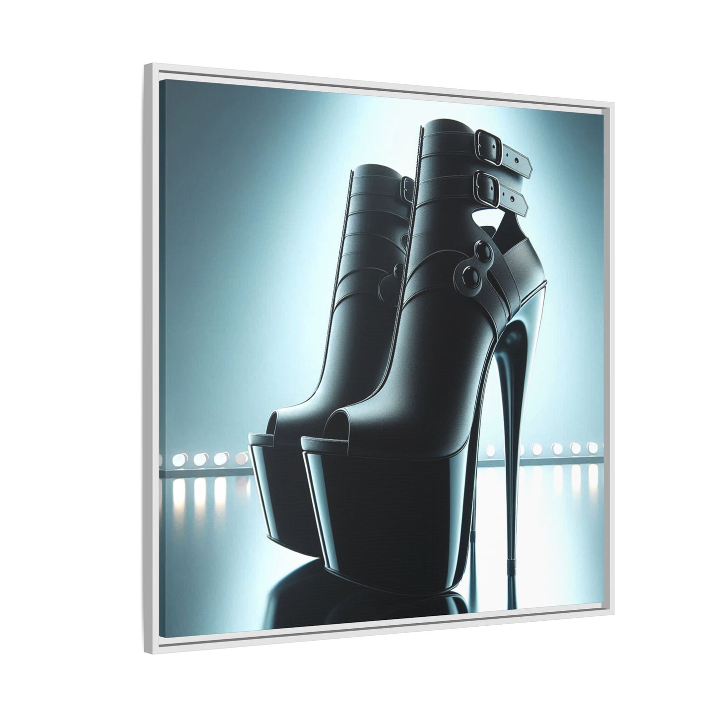 High Heel Shoe Framed Canvas Print Wall Art Unique Fashion Designer Style Haute Couture Shoe Lover Fashionista Gift Decor 3 Frame Colors