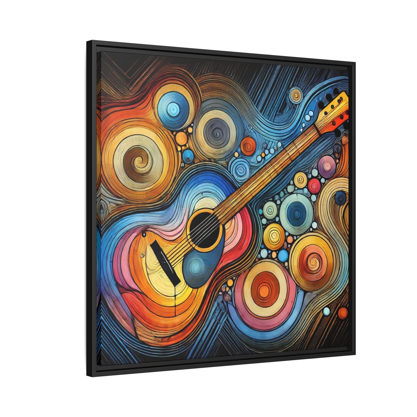 Modern Music-Themed Print Abstract Design Unique Framed Canvas Print Guitar Wall Art Music Lover Gift Decor 3 frame colors