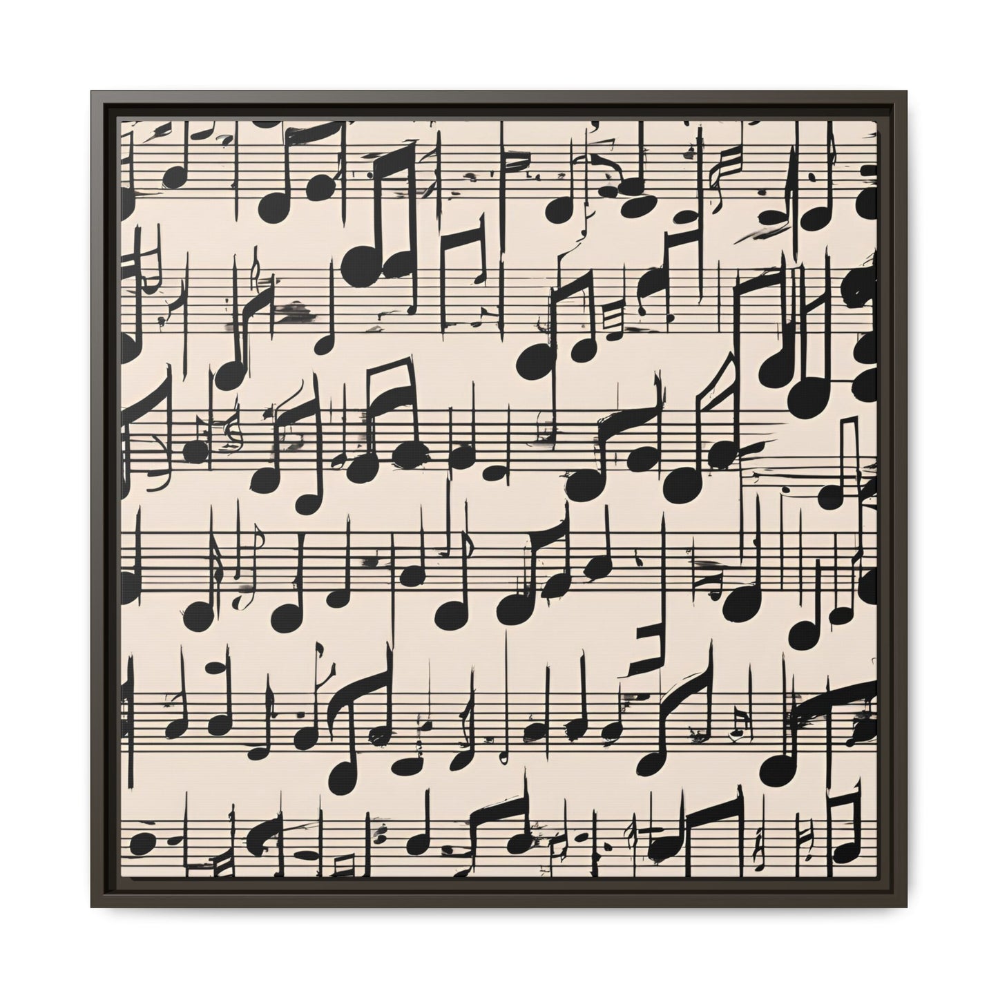 Music-Themed Print Abstract Sheet Music Design Unique Framed Canvas Print Treble Clef Note Wall Art Music Lover Gift Decor 3 frame colors