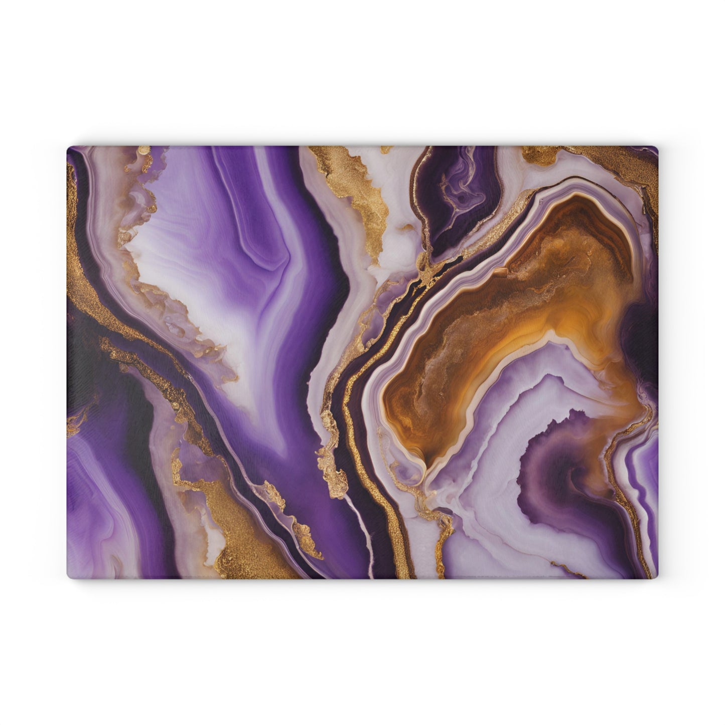 Kitchen Decor Glass Agate-look Image Nature Lover Cutting Board Serving Tray Home Cook Gift Colorful Glass Geode-inspired Charcuterie Board