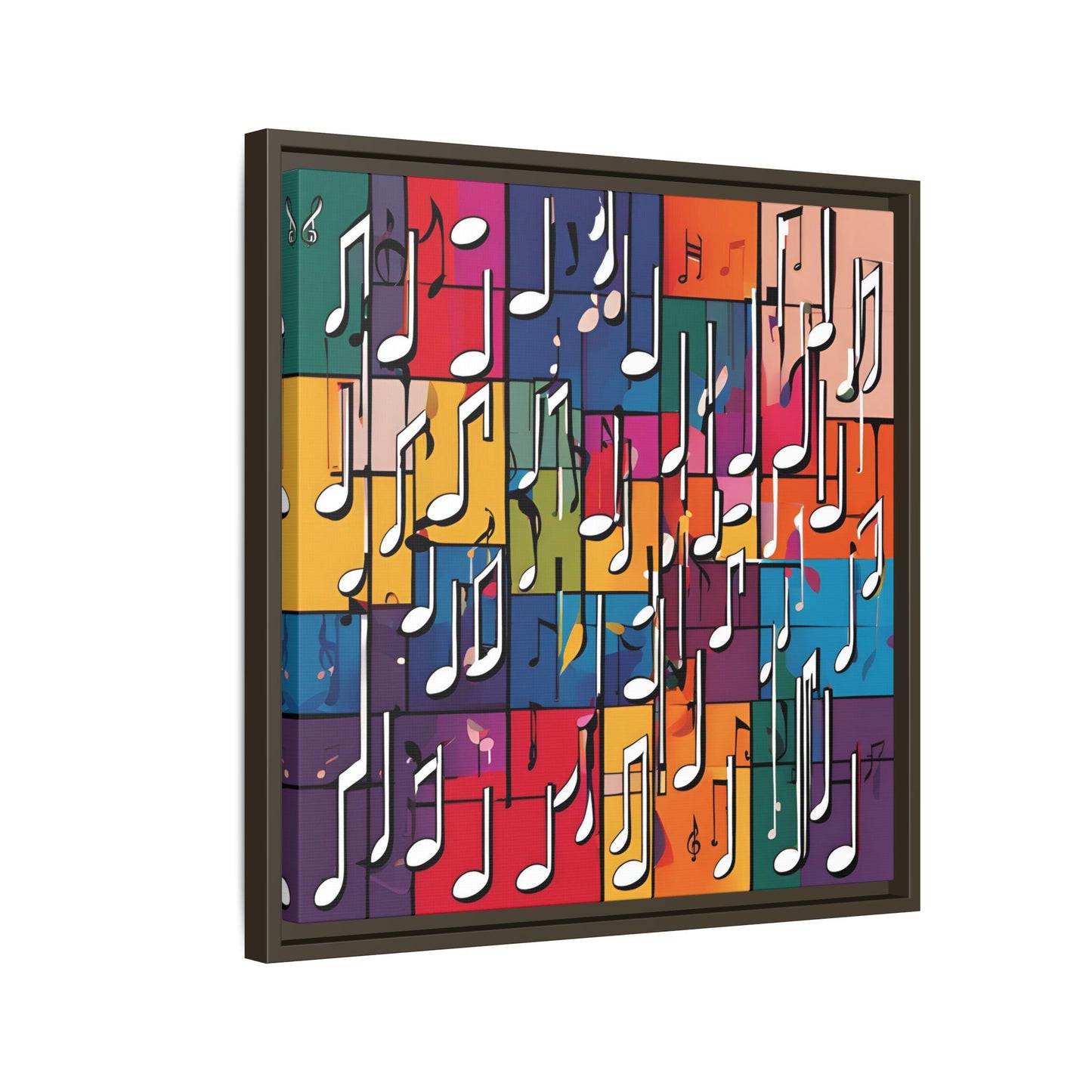 Modern Music-Themed Print Abstract Design Unique Framed Canvas Print Treble Clef Note Wall Art Music Lover Gift Decor 3 frame colors