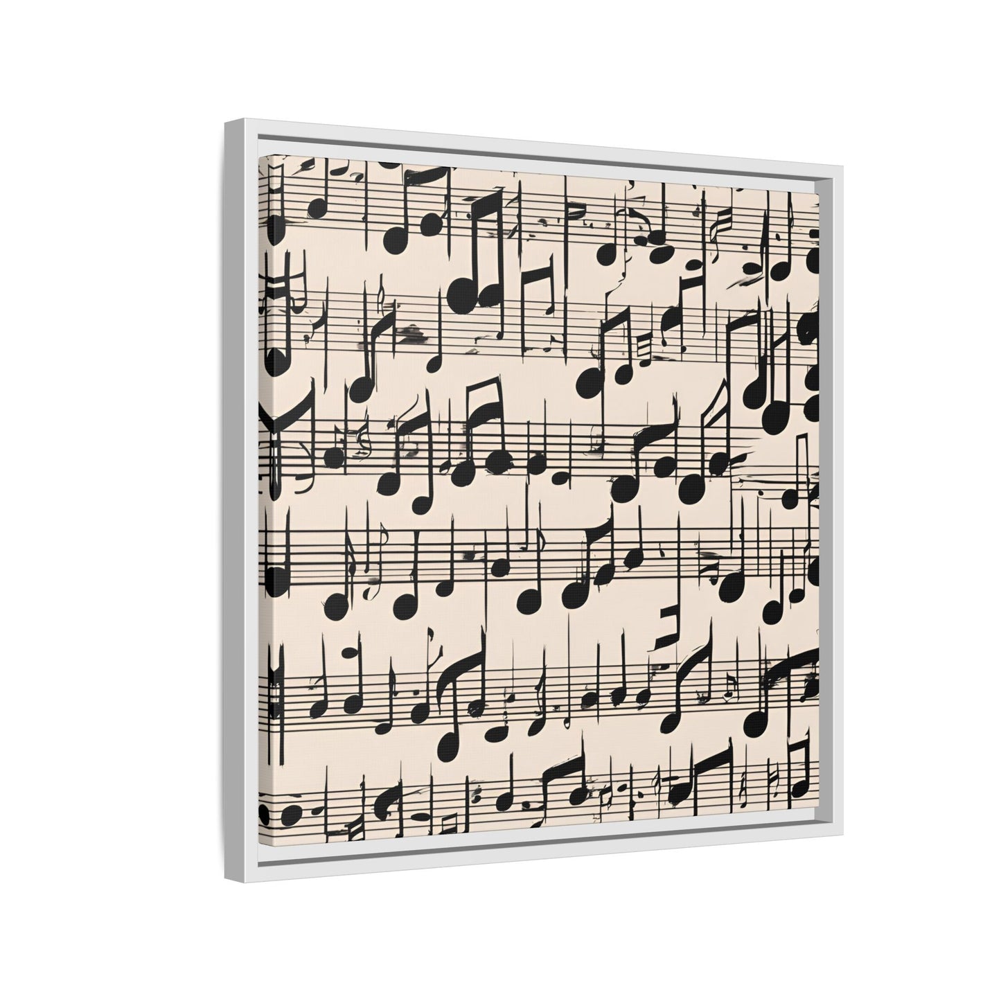 Music-Themed Print Abstract Sheet Music Design Unique Framed Canvas Print Treble Clef Note Wall Art Music Lover Gift Decor 3 frame colors