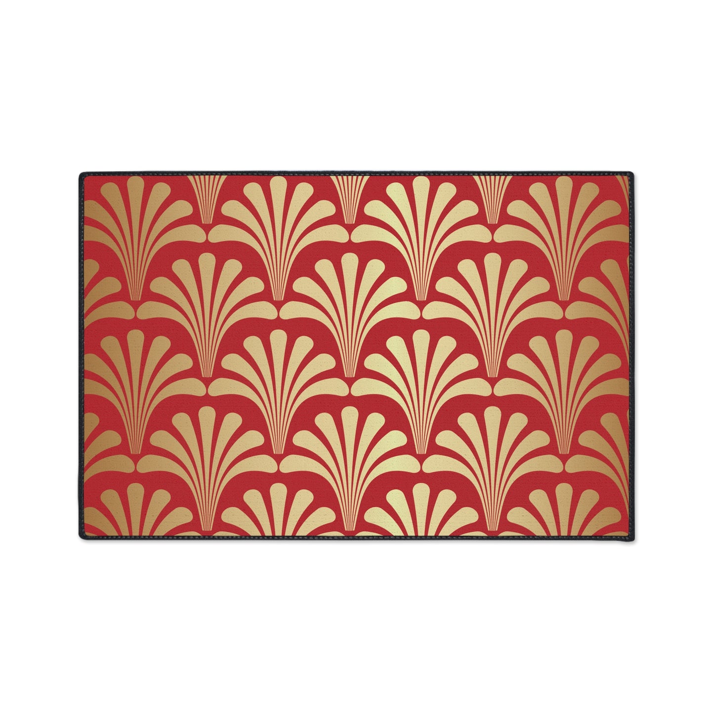 Decorative Heavy Duty Non-Slip Floor Mat Stylish Design Perfect for Entryway Kitchen Décor Red Floral Geometric Design Rug Bathroom Mat