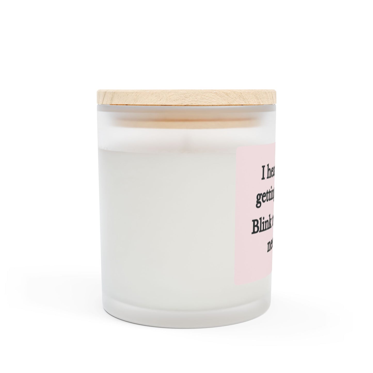 Artisanal Coconut Soy Frosted Glass Candle with Wooden Wick and Raw Maple Lid 11 oz Hand Poured Funny Wedding Candle Marriage Humor