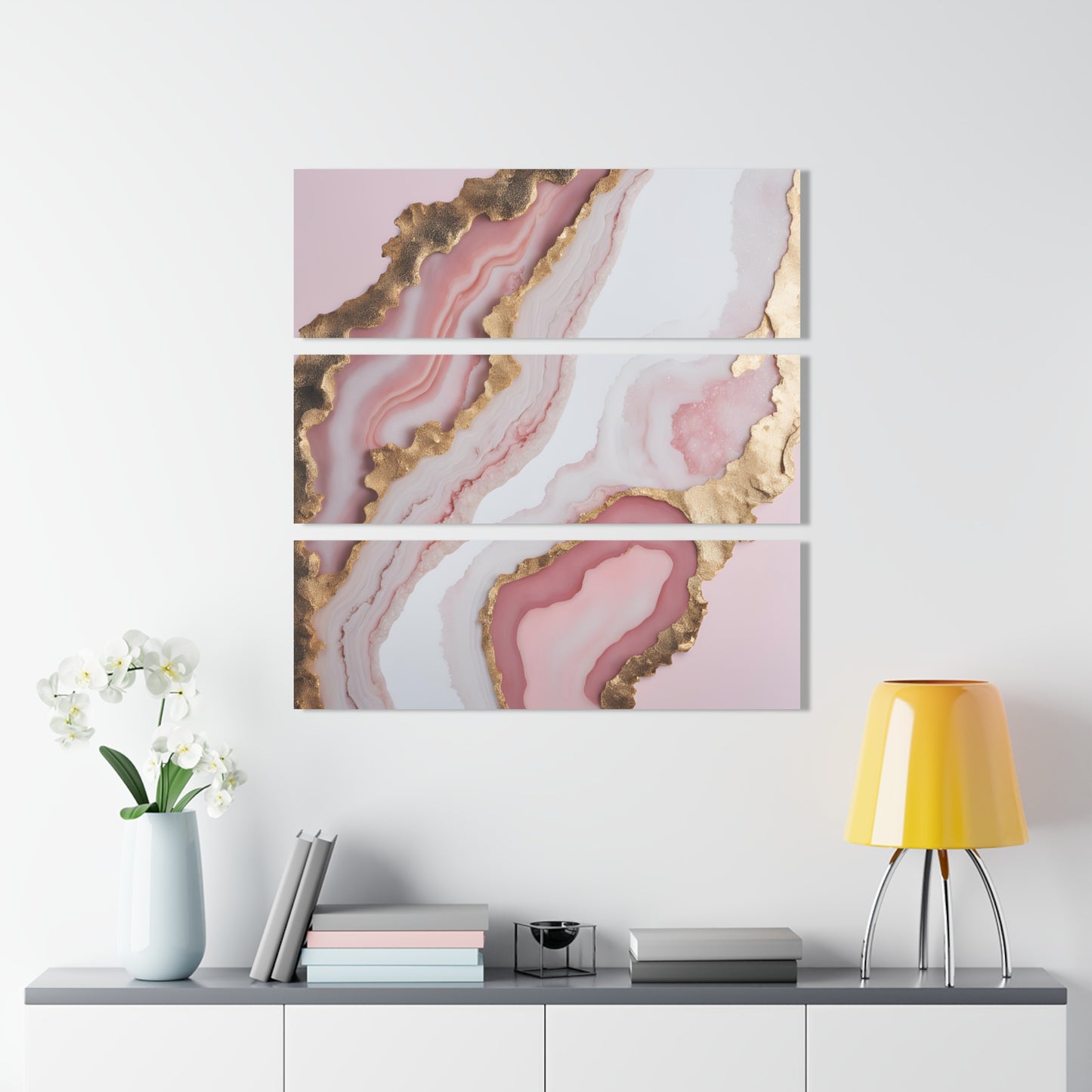 Geode Design Triptych Acrylic Print Wall Art Nature Lover Gift Geology Rock Lover Gift Agate Design