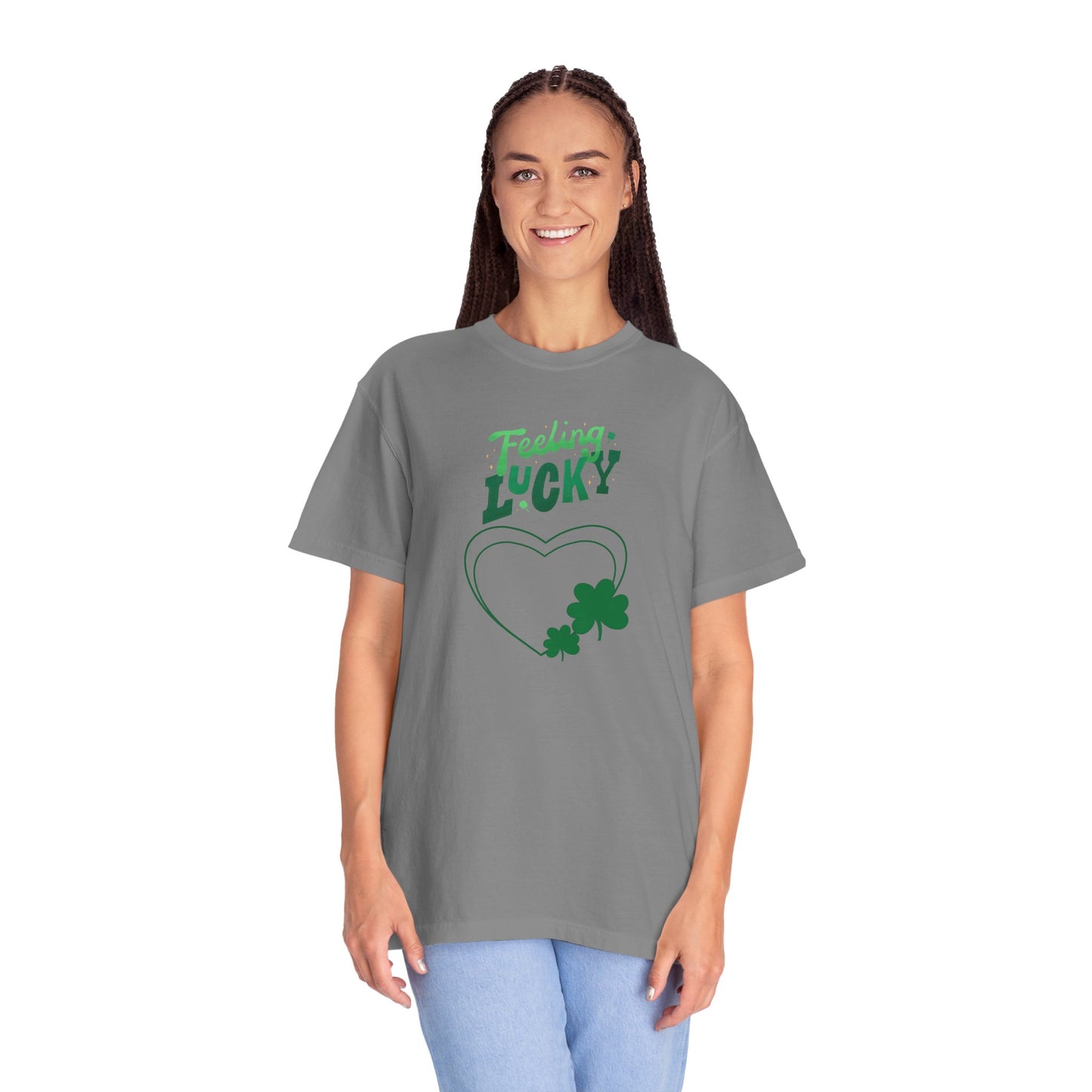St. Patrick's Day T-Shirt Unisex Comfort Colors Relaxed Fit Garment-Dyed Tee 4 Leaf Clover Shirt Irish Themed Gift