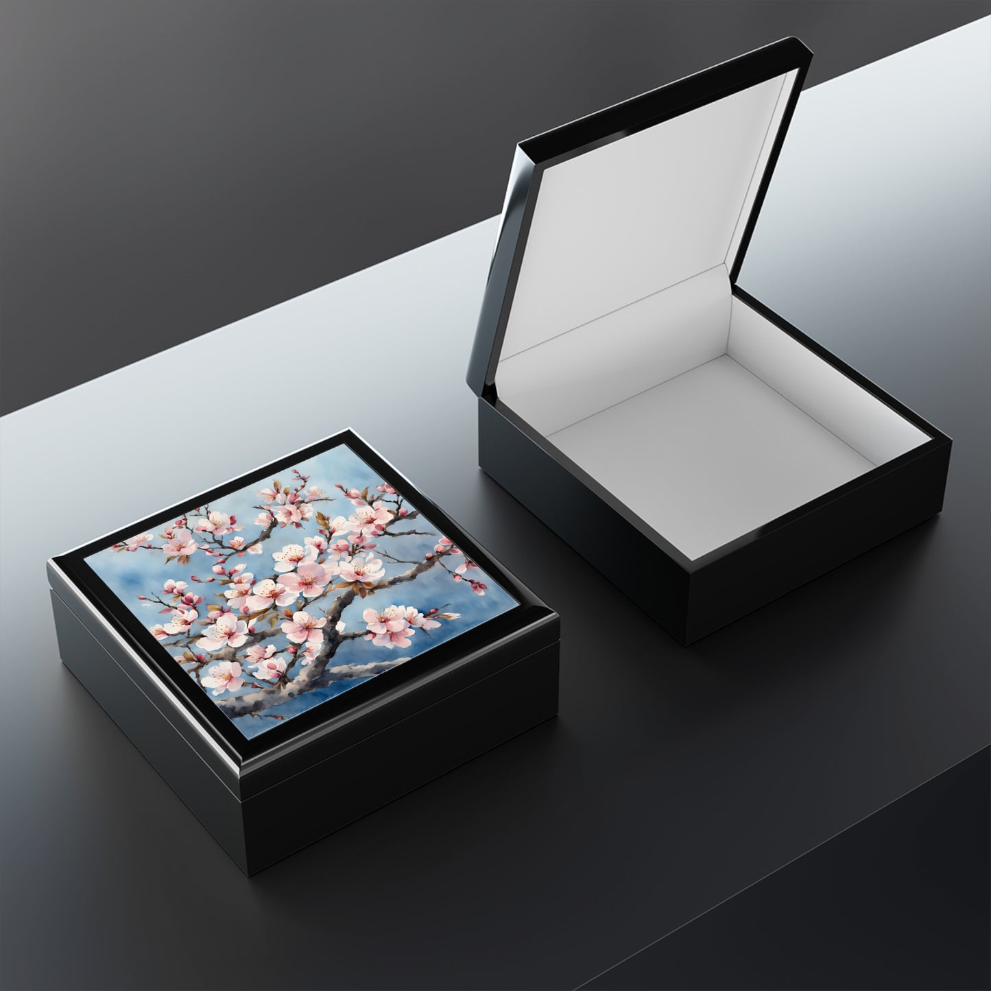 Unique Art Print Design Jewelry Box Trinket Box Bedroom Dresser Decor Vanity Gift Box - 3 colors to choose from