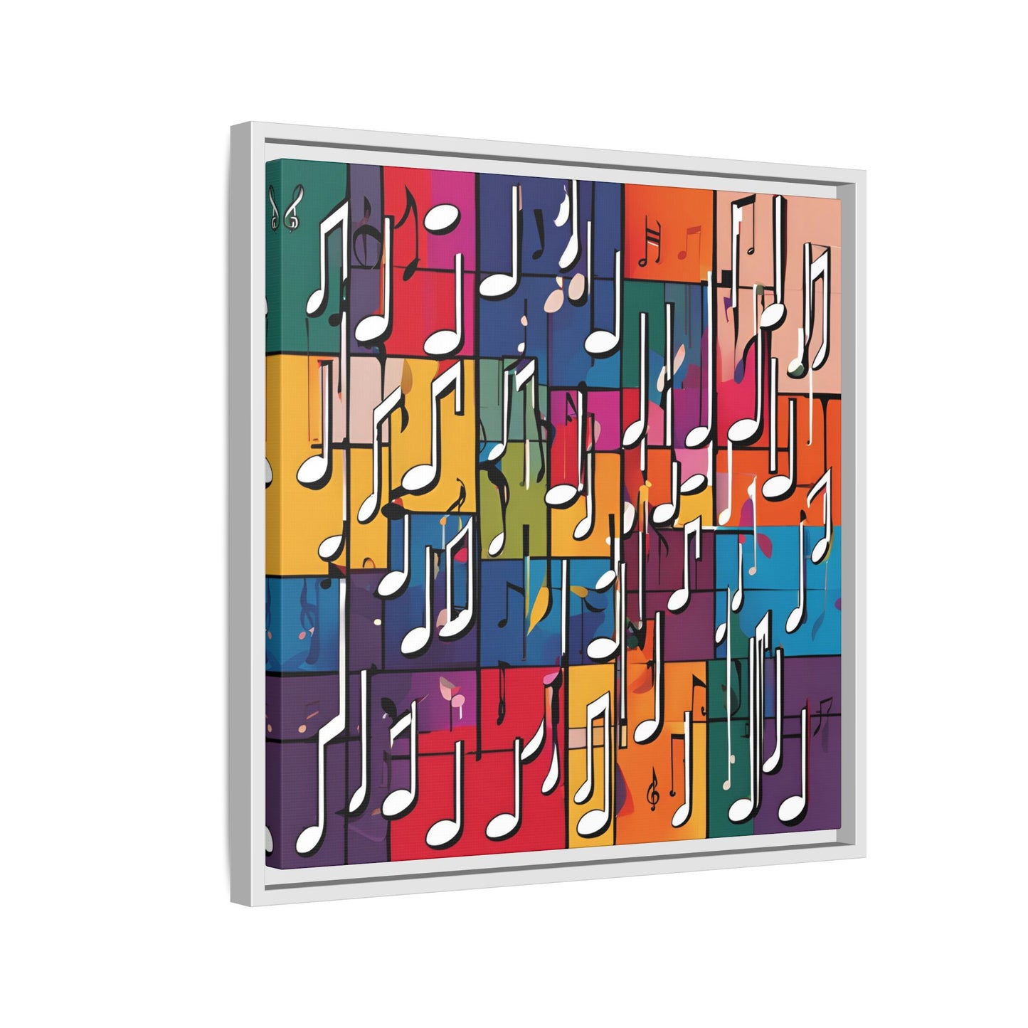 Modern Music-Themed Print Abstract Design Unique Framed Canvas Print Treble Clef Note Wall Art Music Lover Gift Decor 3 frame colors