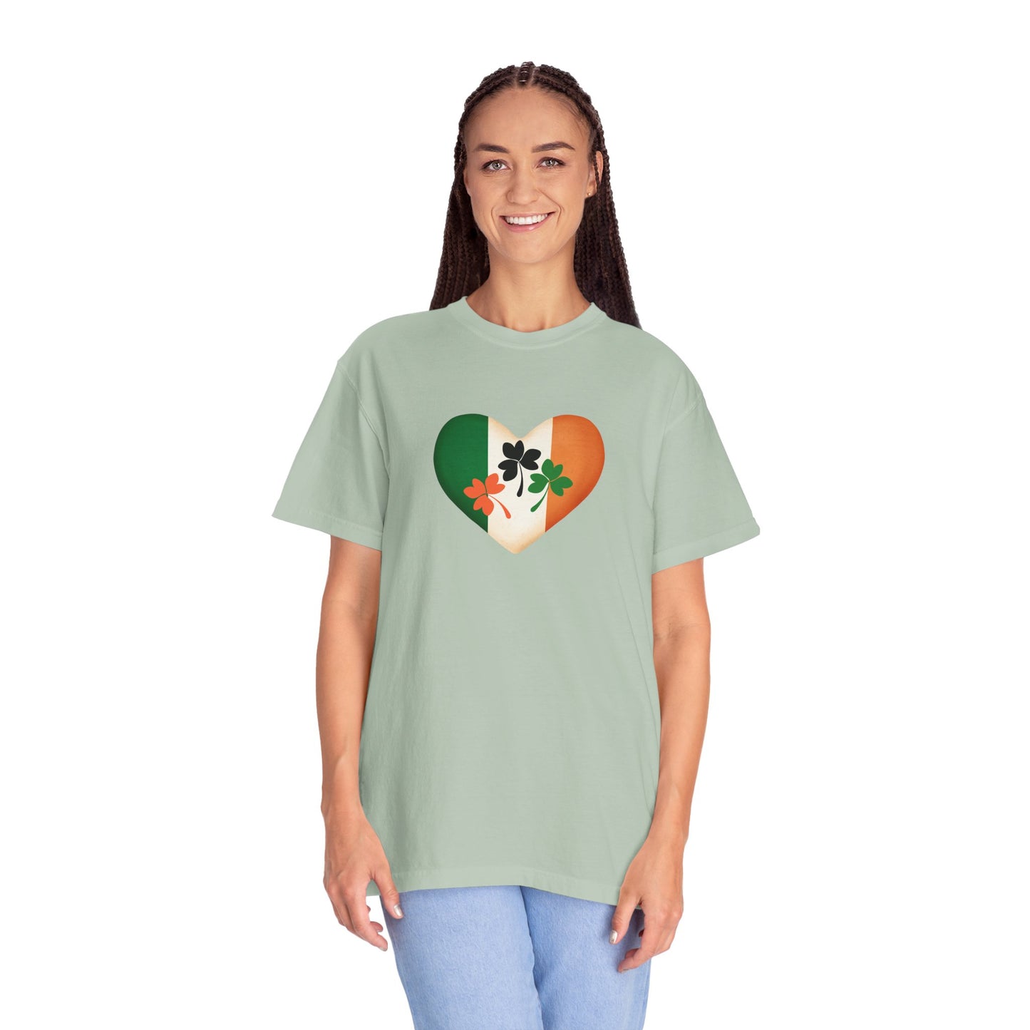 St. Patrick's Day T-Shirt Unisex Comfort Colors Relaxed Fit Garment-Dyed Tee 4 Leaf Clover Shirt Irish Themed Gift
