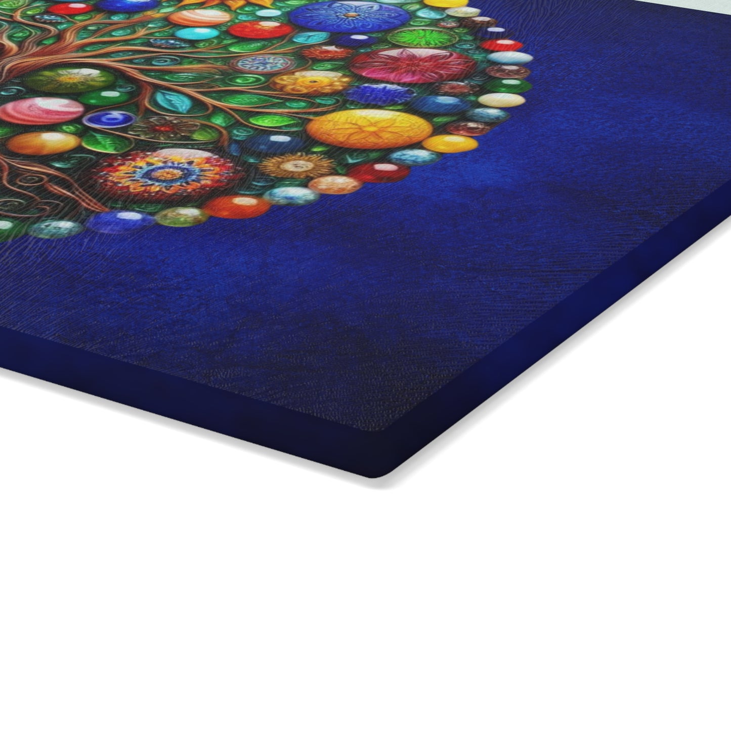 Kitchen Decor Glass Cutting Board Serving Tray with Tree of Life Design Cutting Board Gift for Home Cook Glass Charcuterie Board