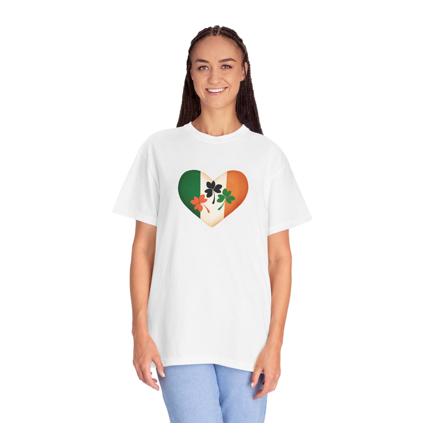 St. Patrick's Day T-Shirt Unisex Comfort Colors Relaxed Fit Garment-Dyed Tee 4 Leaf Clover Shirt Irish Themed Gift