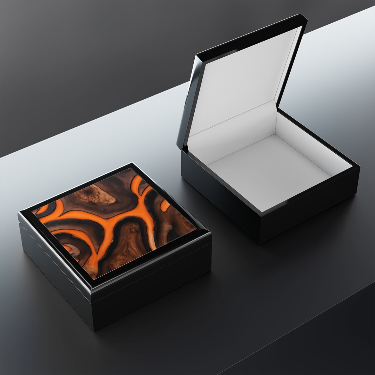 Unique Art Print Design Jewelry Box Trinket Box Bedroom Dresser Decor Vanity Gift Box - 3 colors to choose from
