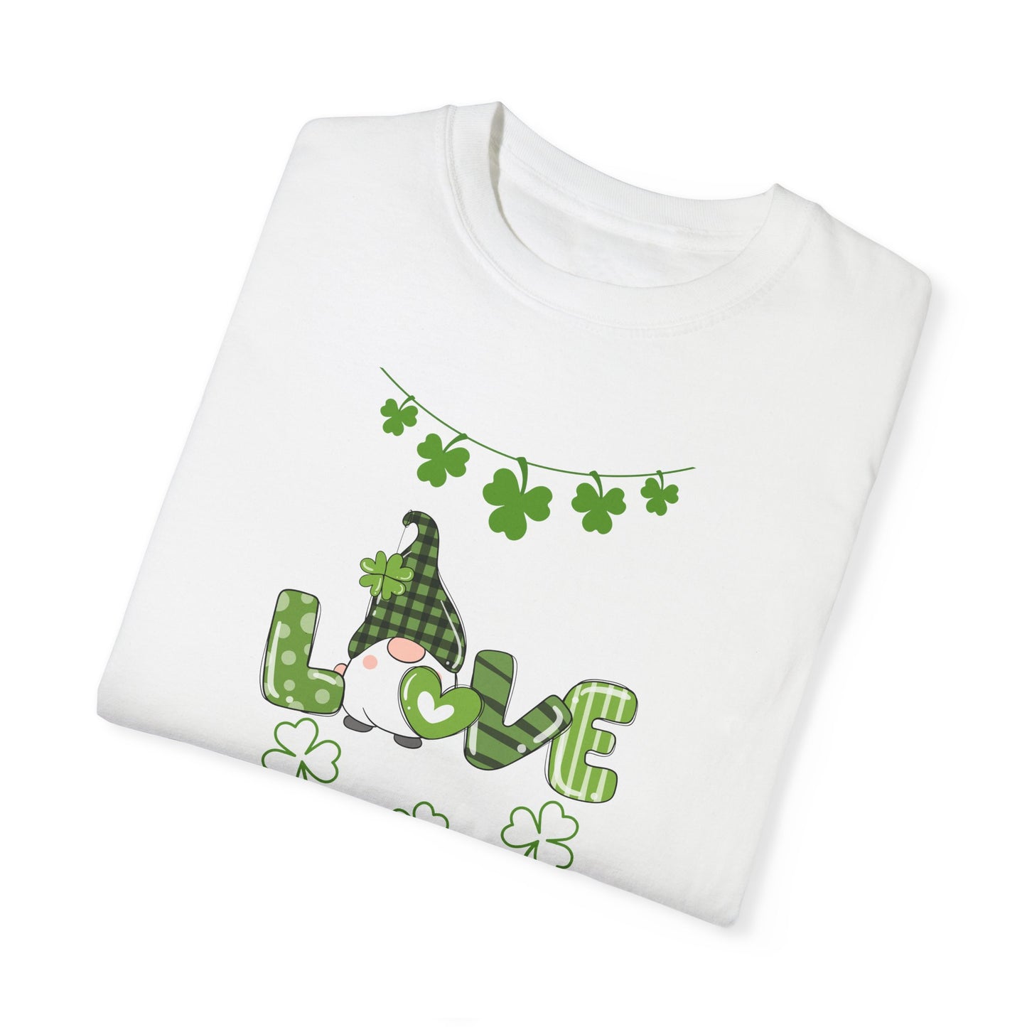 St. Patrick's Day T-Shirt Unisex Comfort Colors Relaxed Fit Garment-Dyed Tee 4 Leaf Clover Shirt Irish Themed Gift