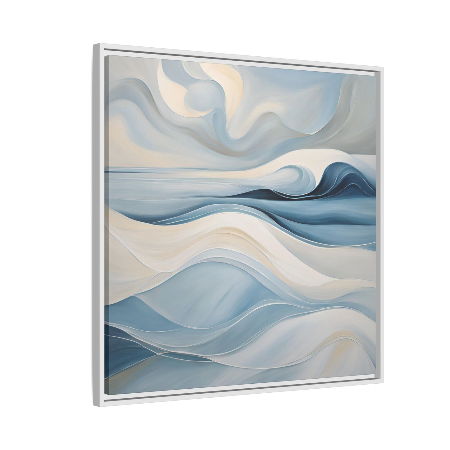 Modern Abstract Wave Design Unique Framed Canvas Wall Art Ocean Beach Gift Nature Lover Gift Underwater Sea Lover Gift 3 frame colors