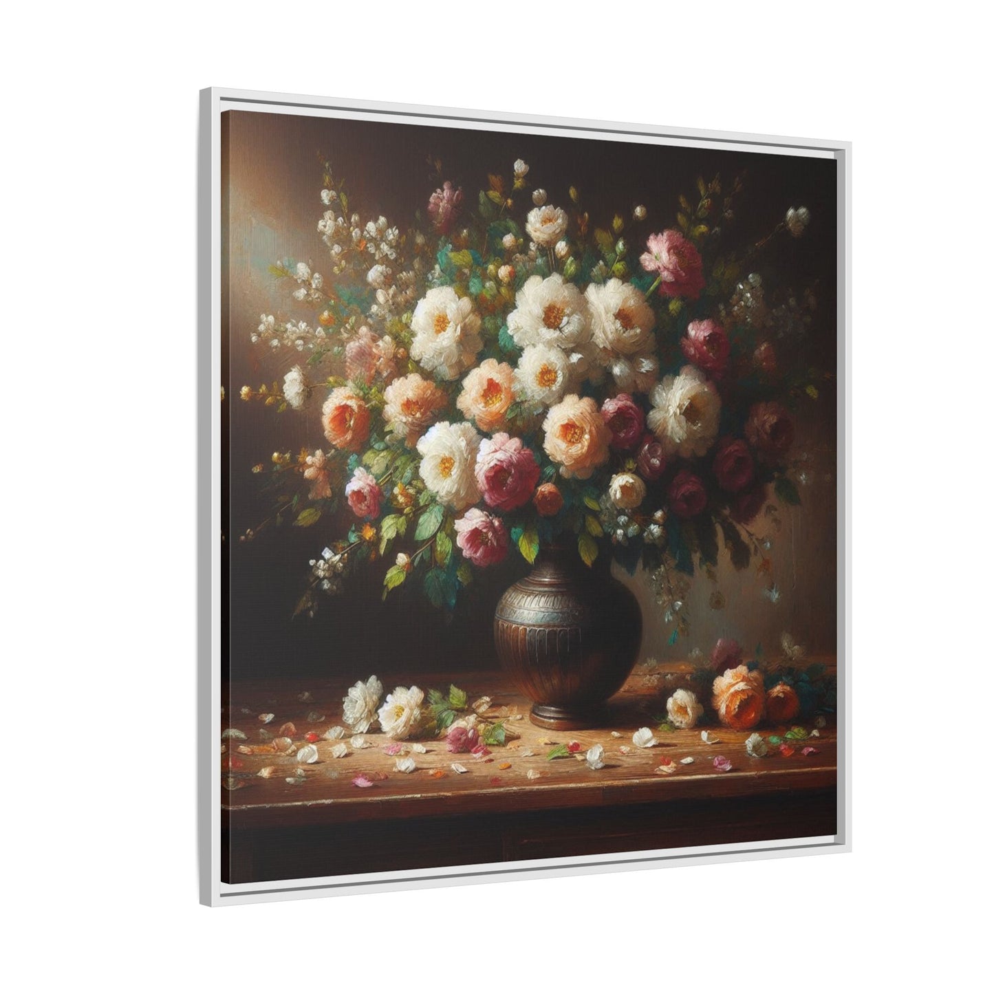 Vase of Flowers Unique Framed Canvas Wall Art Flower Lover Gift Wildflower Artwork Nature Lover Lanscape Gift 3 frame colors