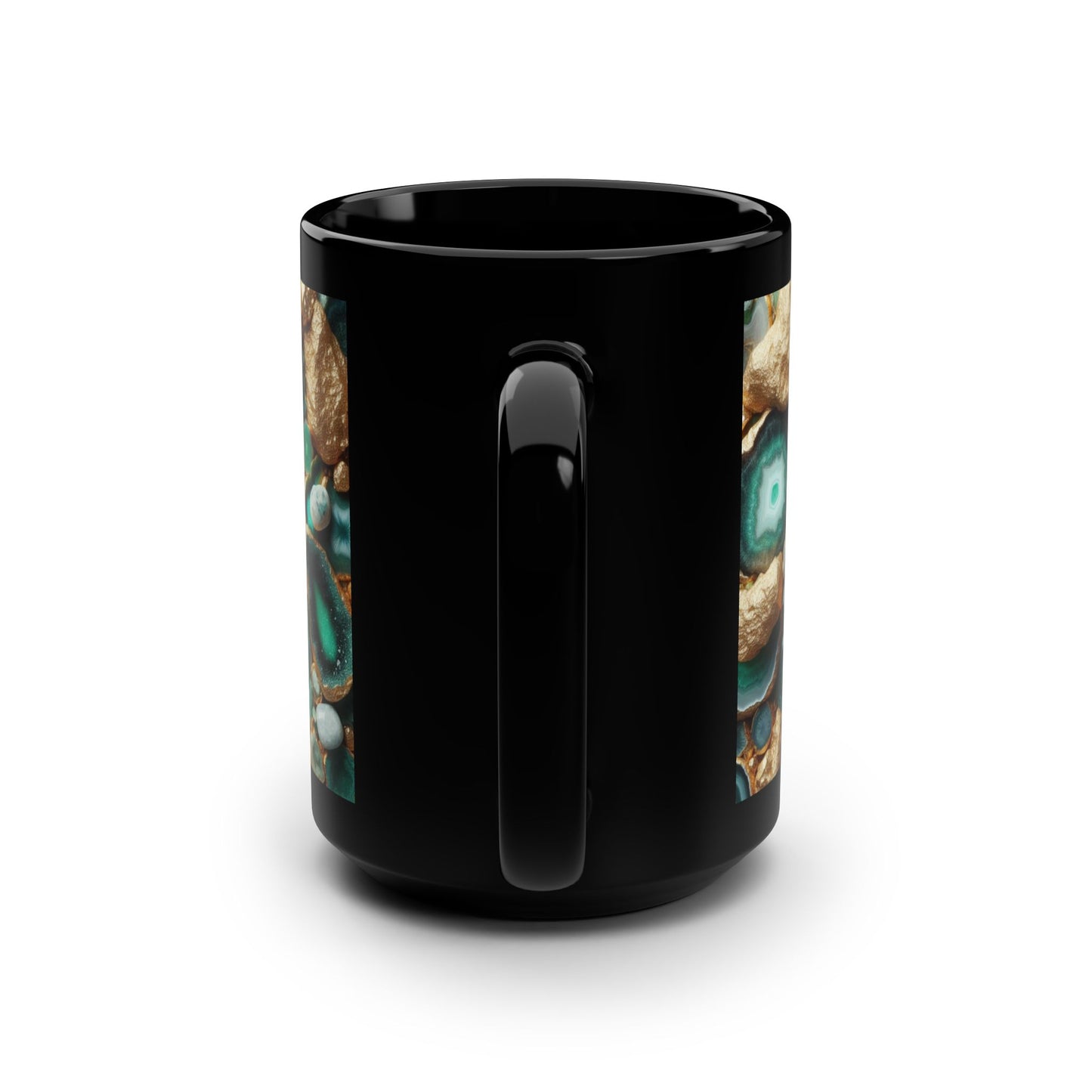 Ceramic Coffee Mug Quartz-Inspired Agate Image Nature Lover Ceramic Unique Colorful Teacup Geode Rock Gemstone Lover Ceramic 15 oz Mug